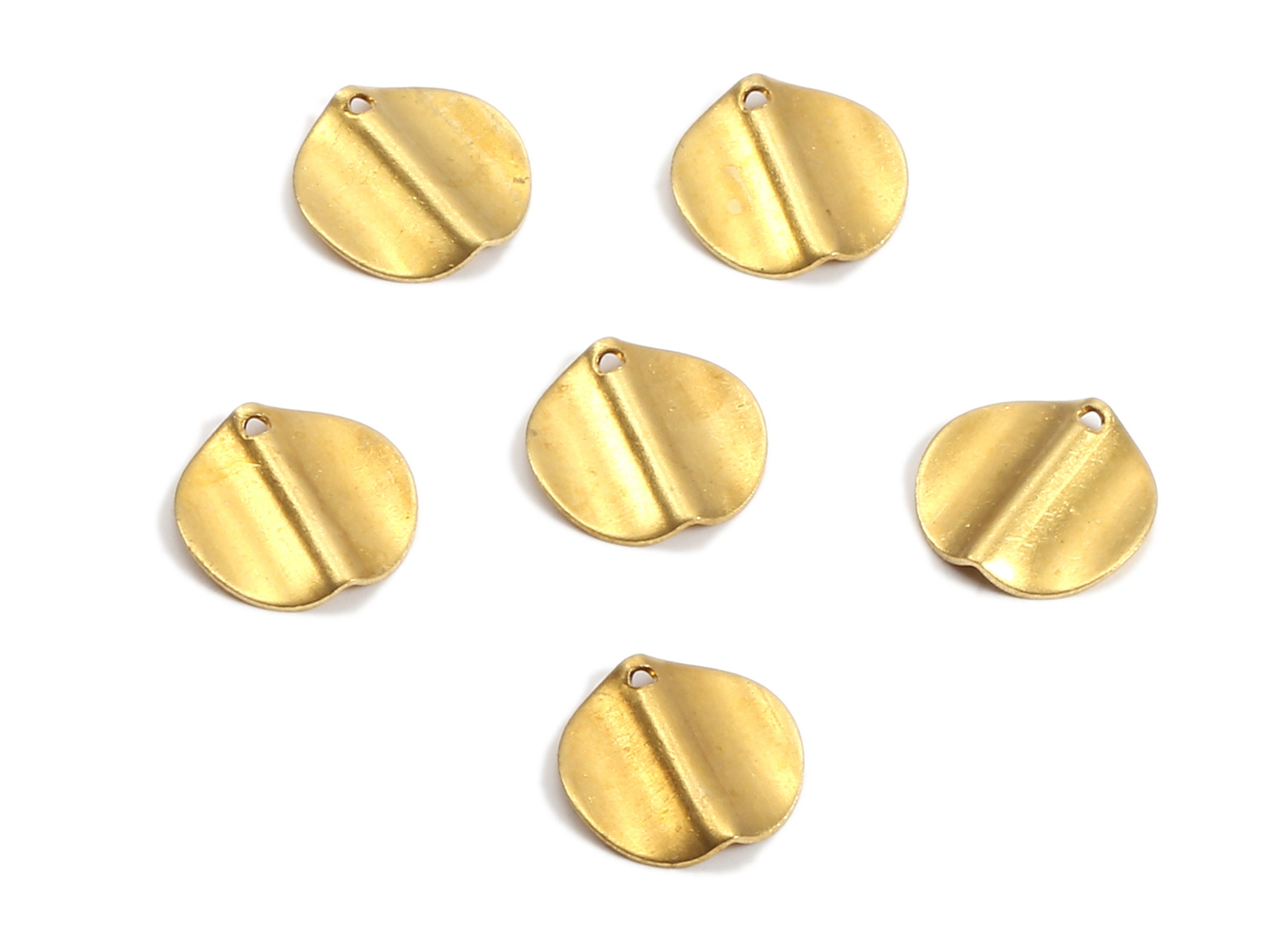 Brass Round Charms - Raw Brass Round Earrings and Pendant - Earring Findings - Jewellery Supplies - 12x11.97x0.58mm - PP2160 - DOMEDBAZAAR