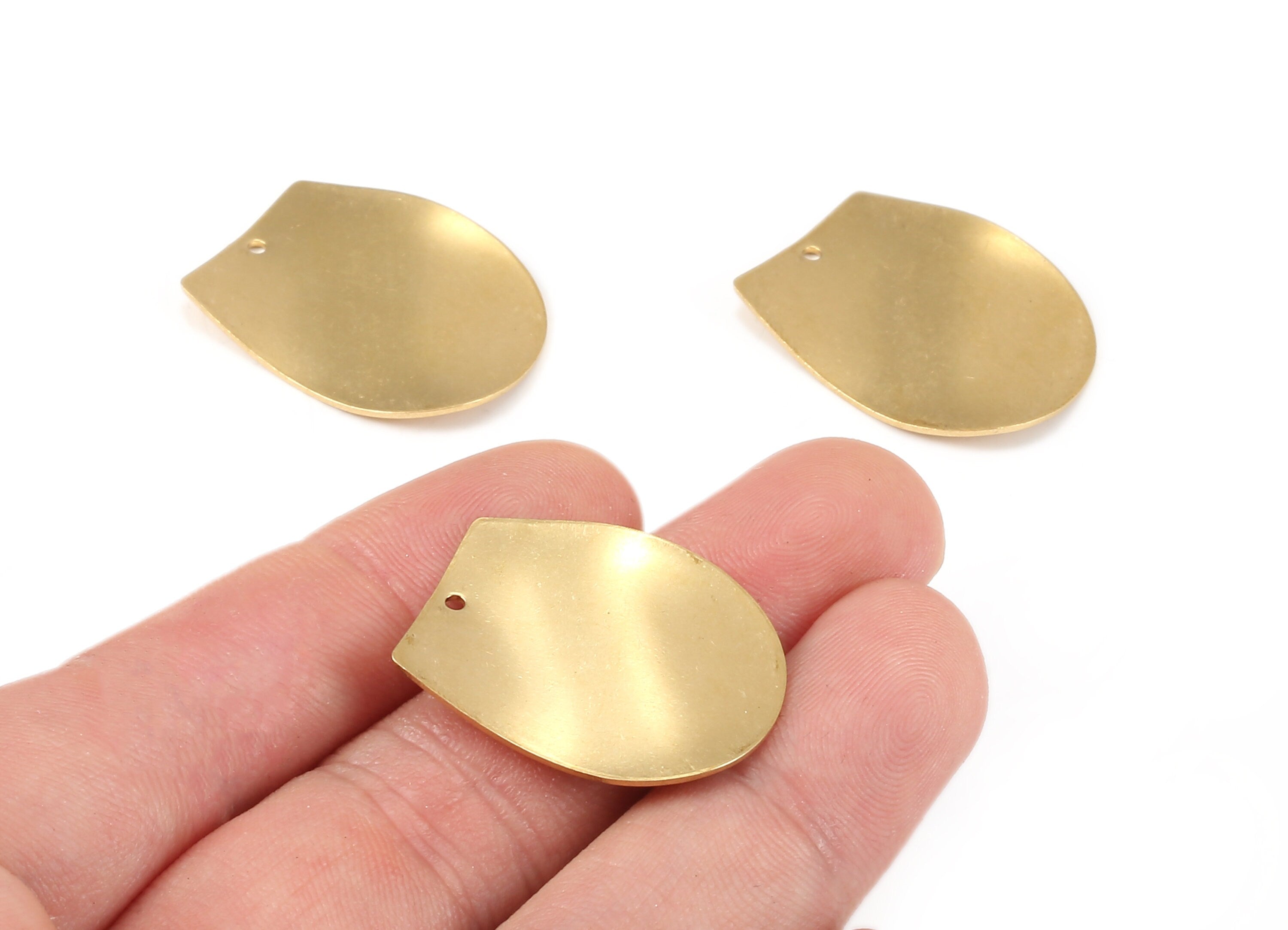Personalized stamping blank - Brass D Charms - Raw Brass wave D Earrings and Pendant - Earring Findings  - 27.03x20.97x0.97mm - PP2169 - DOMEDBAZAAR