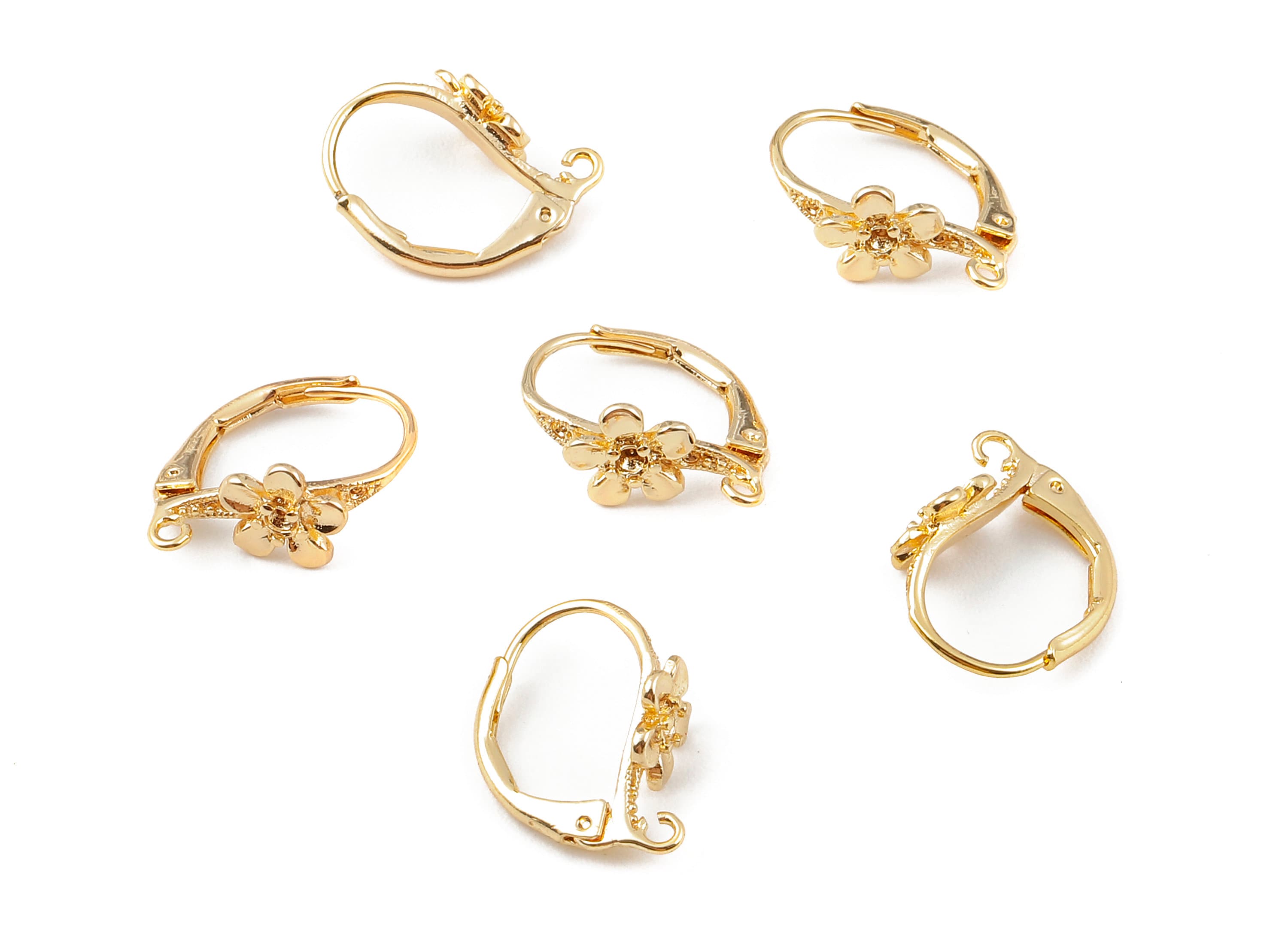 Brass Leverback Earring Clasp - Leverback Earring Clasp - 18K Real Gold Plated Brass - Jewelry Supplies - 18.36x14.07mm - RGP1127 - DOMEDBAZAAR