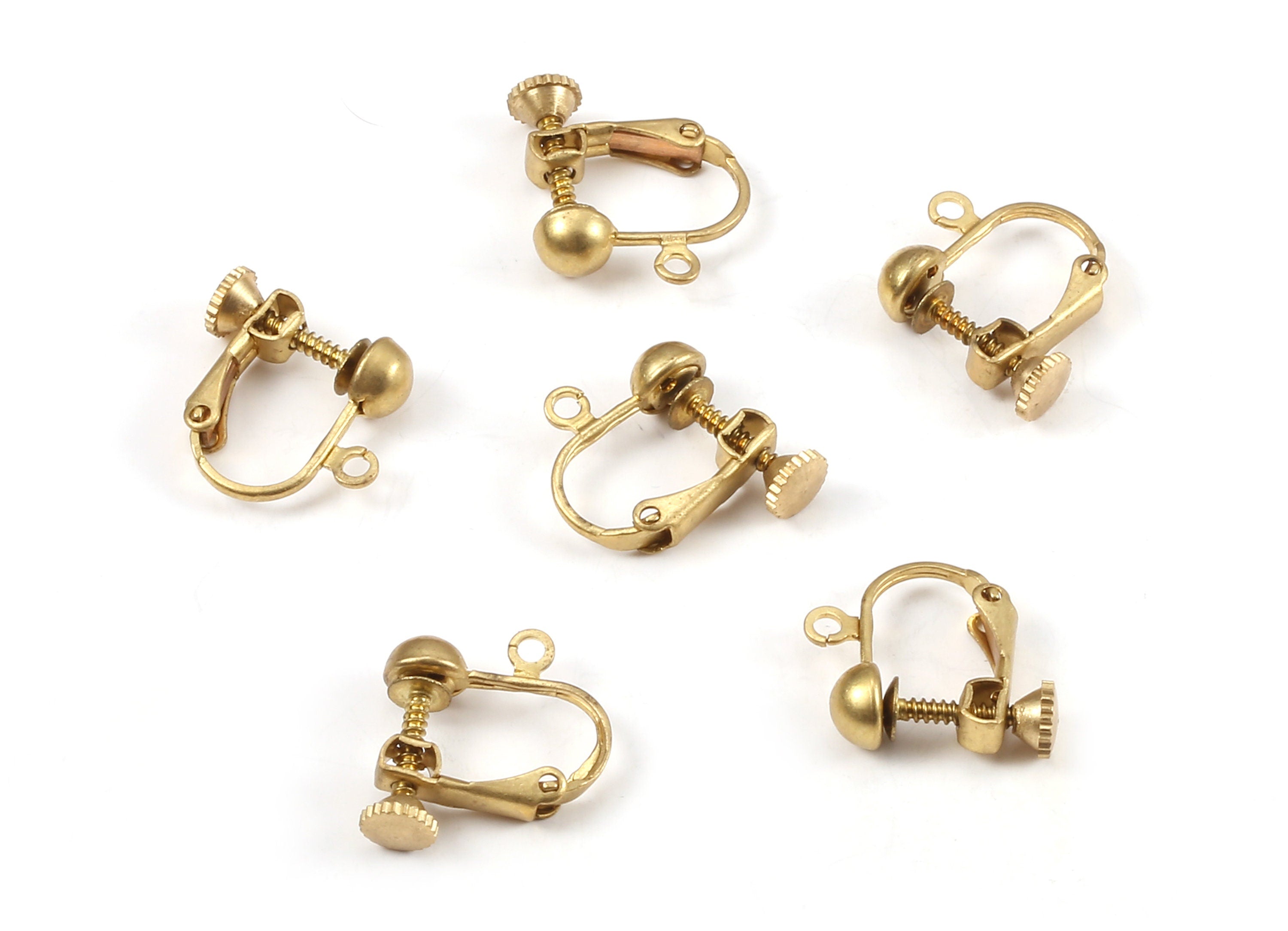 Brass Earring Clips - Raw Brass Screw Back Clips Earrings - Screwback Clip on Earrings - Jewelry Supplies - 17.05x15.01mm - PP2229 - DOMEDBAZAAR