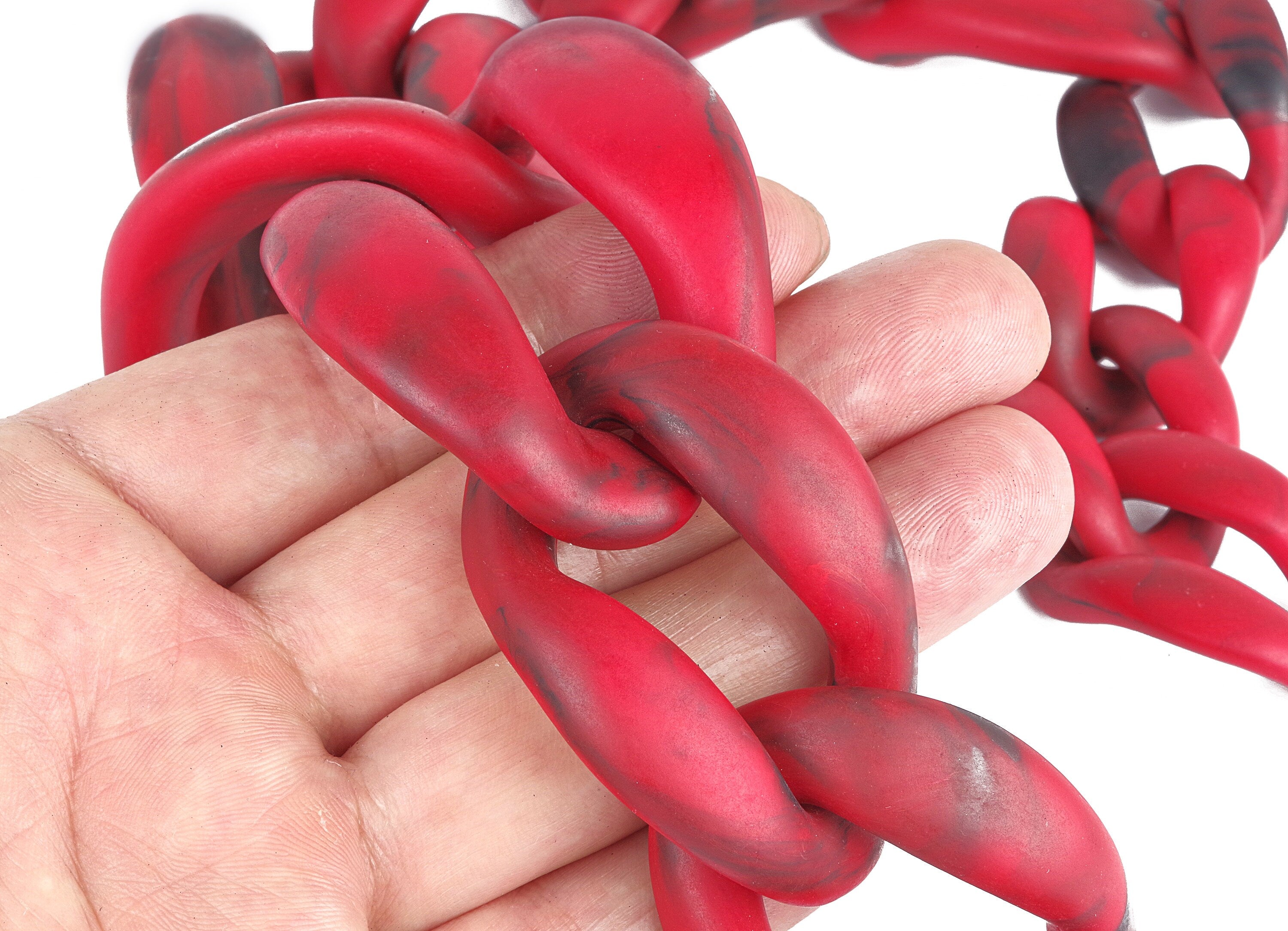 Acrylic Curb Chain - Matte Chain Open Link Curb - 1strand : 55cm - Plastic Curb Chain Links - Necklace Chain - 59.83x44.67x7.51mm - AC1685 - DOMEDBAZAAR