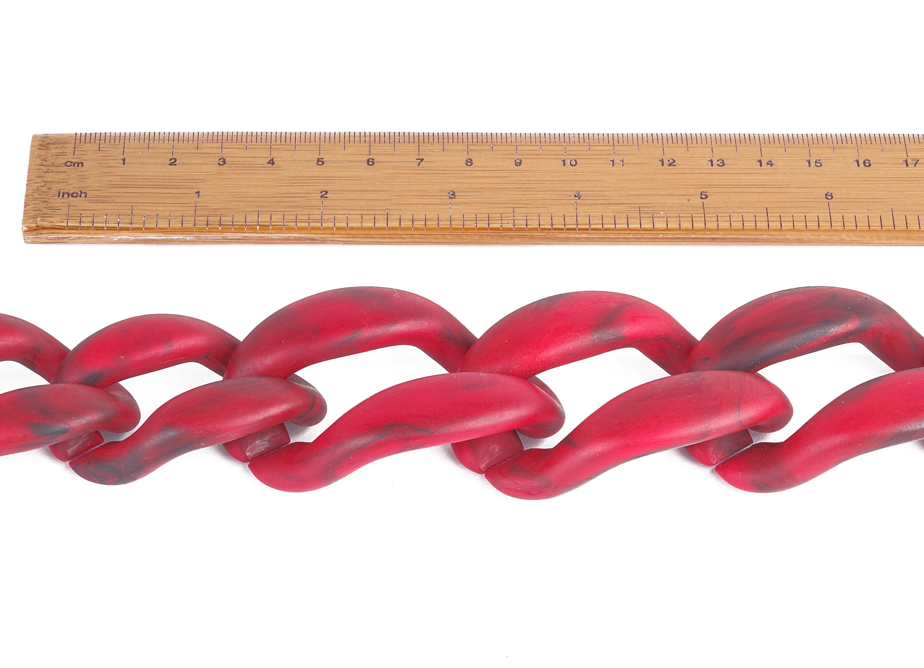 Acrylic Curb Chain - Matte Chain Open Link Curb - 1strand : 55cm - Plastic Curb Chain Links - Necklace Chain - 59.83x44.67x7.51mm - AC1685 - DOMEDBAZAAR