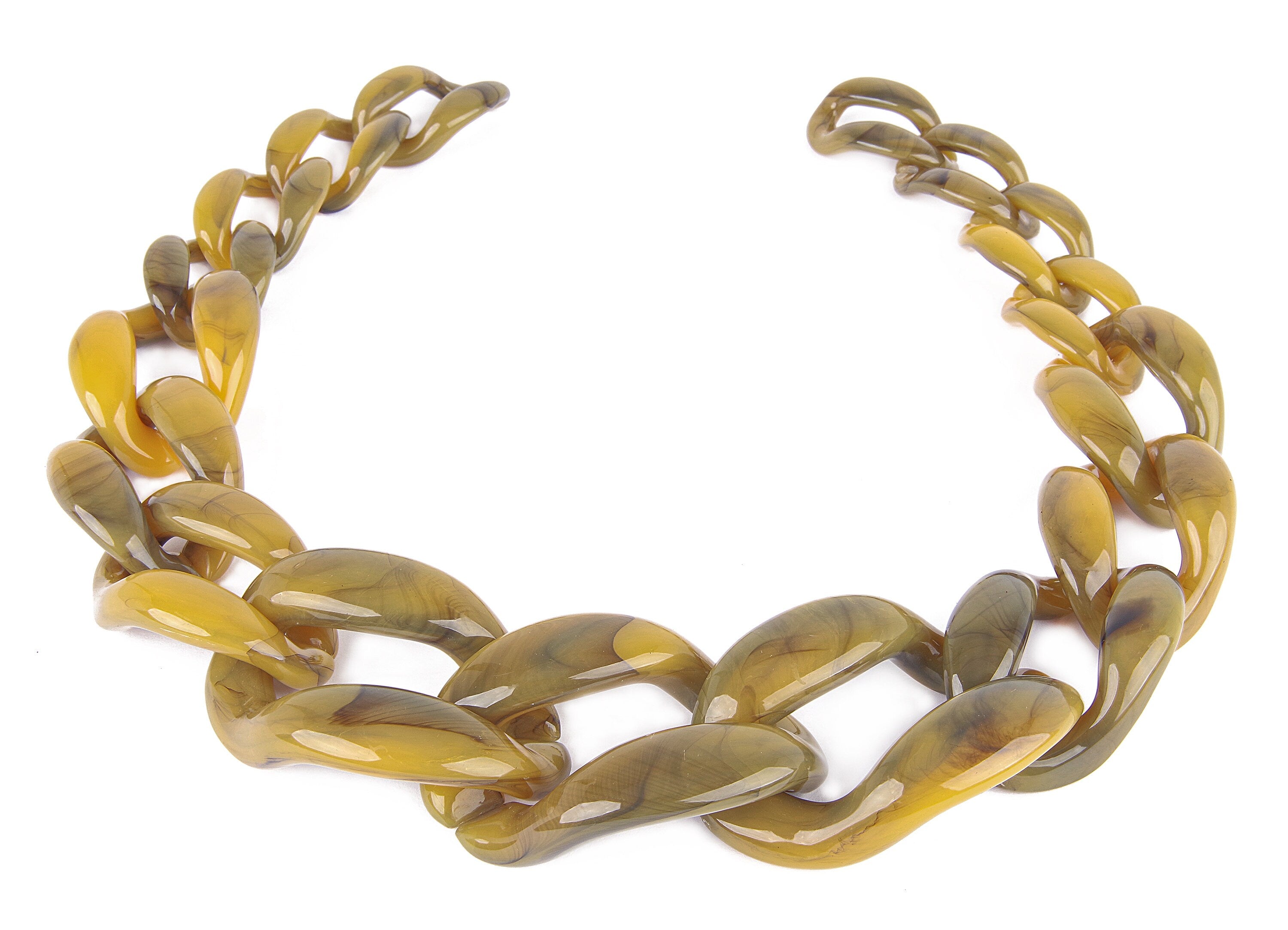 Acrylic Curb Chain - Open Link Curb Chain - 1strand : 55cm - Plastic Curb Chain Links - Necklace Chain - 59.83x44.67x7.51mm - AC1686 - DOMEDBAZAAR
