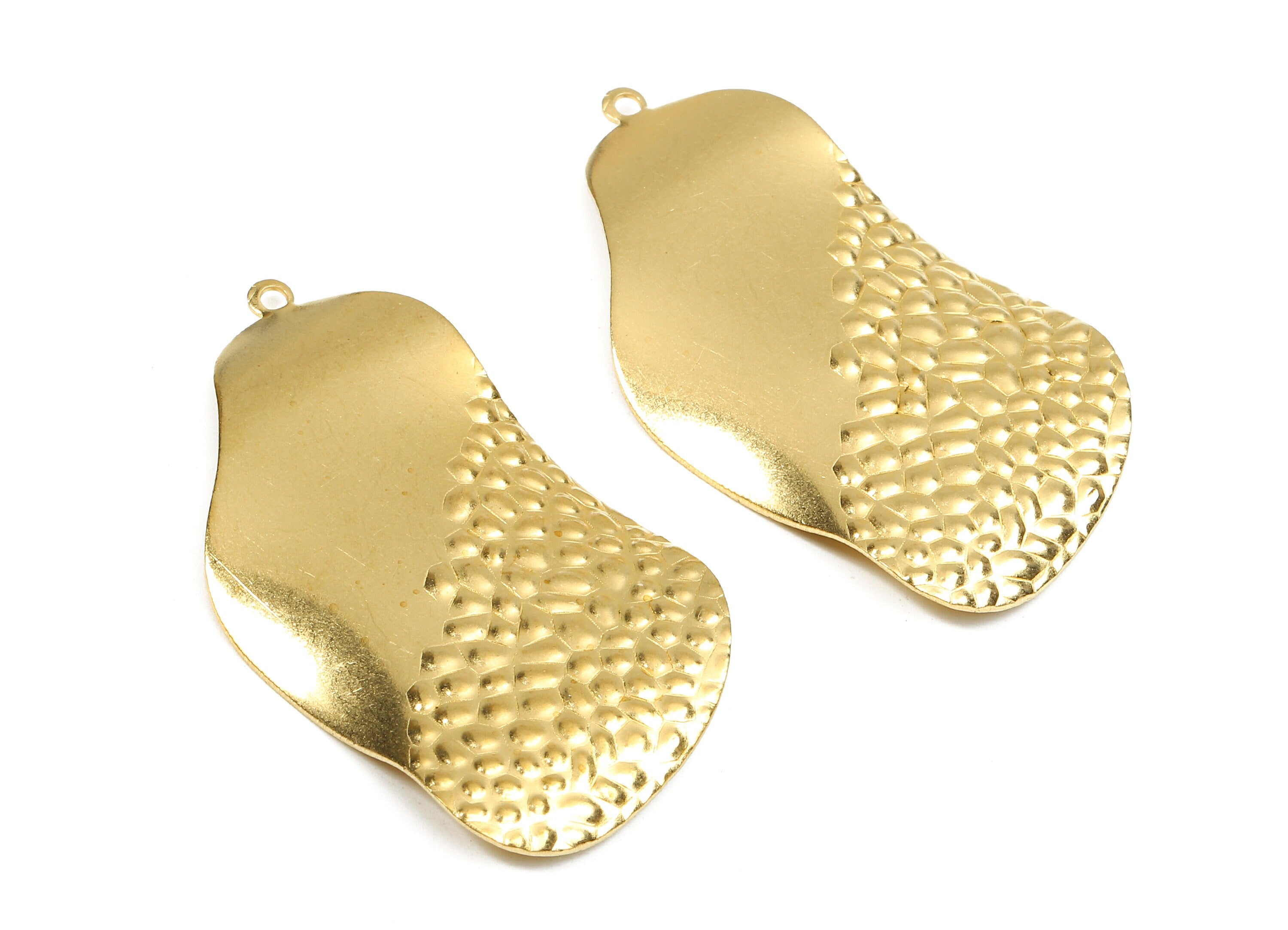 Brass Leaf Charms - Raw Brass Leaf Earrings and Pendant - Earring Findings - Jewelry Supplies - 55.63x29.24x1.09mm - PP2538 - DOMEDBAZAAR