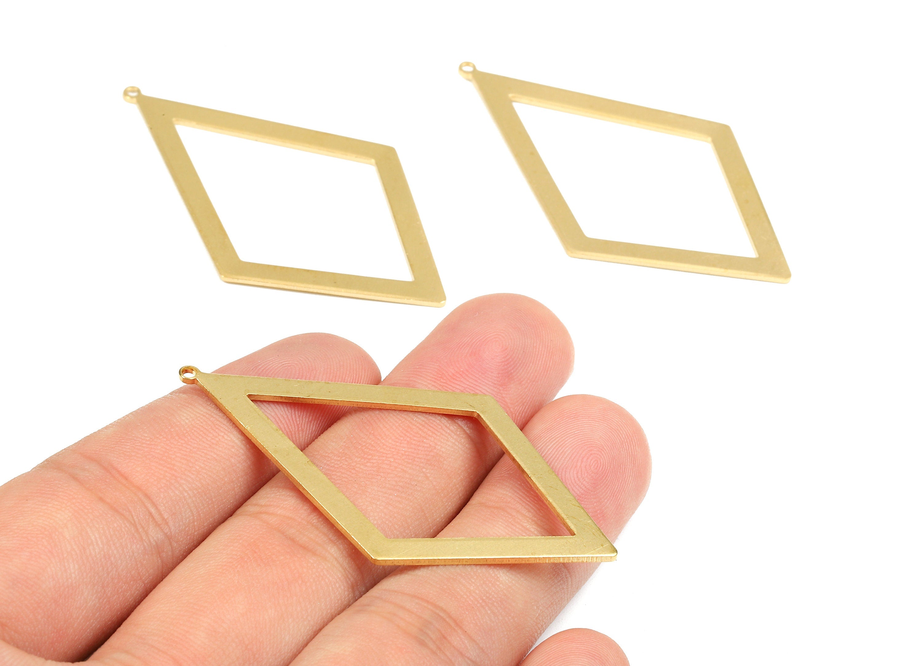 Brass Diamond Charms - Raw Brass Diamond Earrings and Pendant - Earring Findings - Jewelry Supplies - 54,91x32x1mm - PP2376 - DOMEDBAZAAR