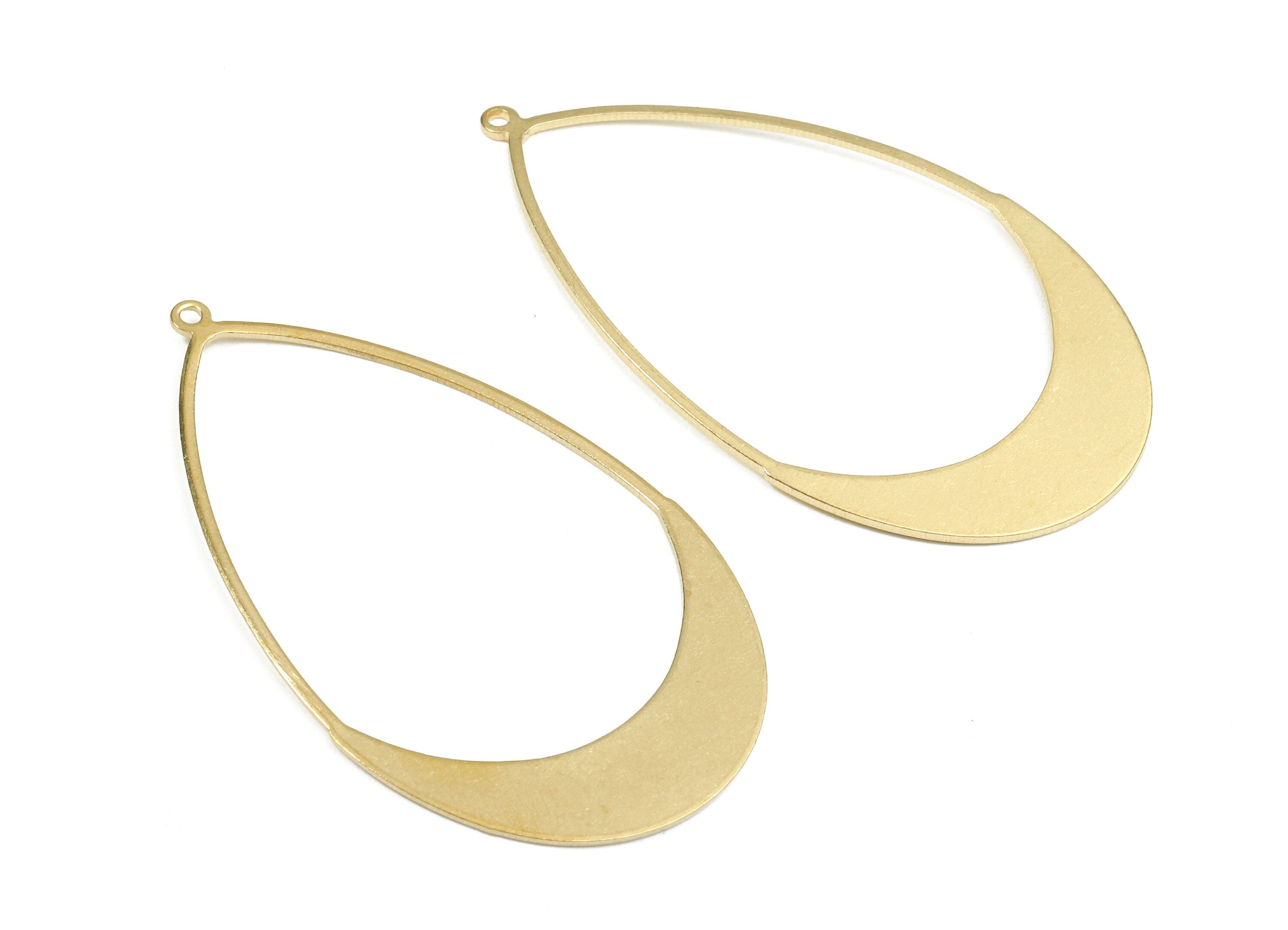 Brass Drop Charms - Raw Brass Drop Earrings and Pendant - Earring Findings - Jewelry Supplies - 52.62x30.28x0.86mm - PP2476 - DOMEDBAZAAR