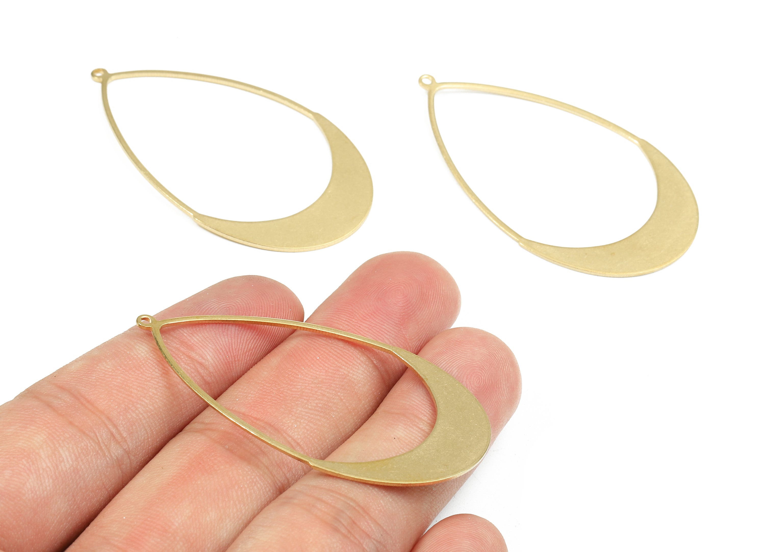 Brass Drop Charms - Raw Brass Drop Earrings and Pendant - Earring Findings - Jewelry Supplies - 52.62x30.28x0.86mm - PP2476 - DOMEDBAZAAR