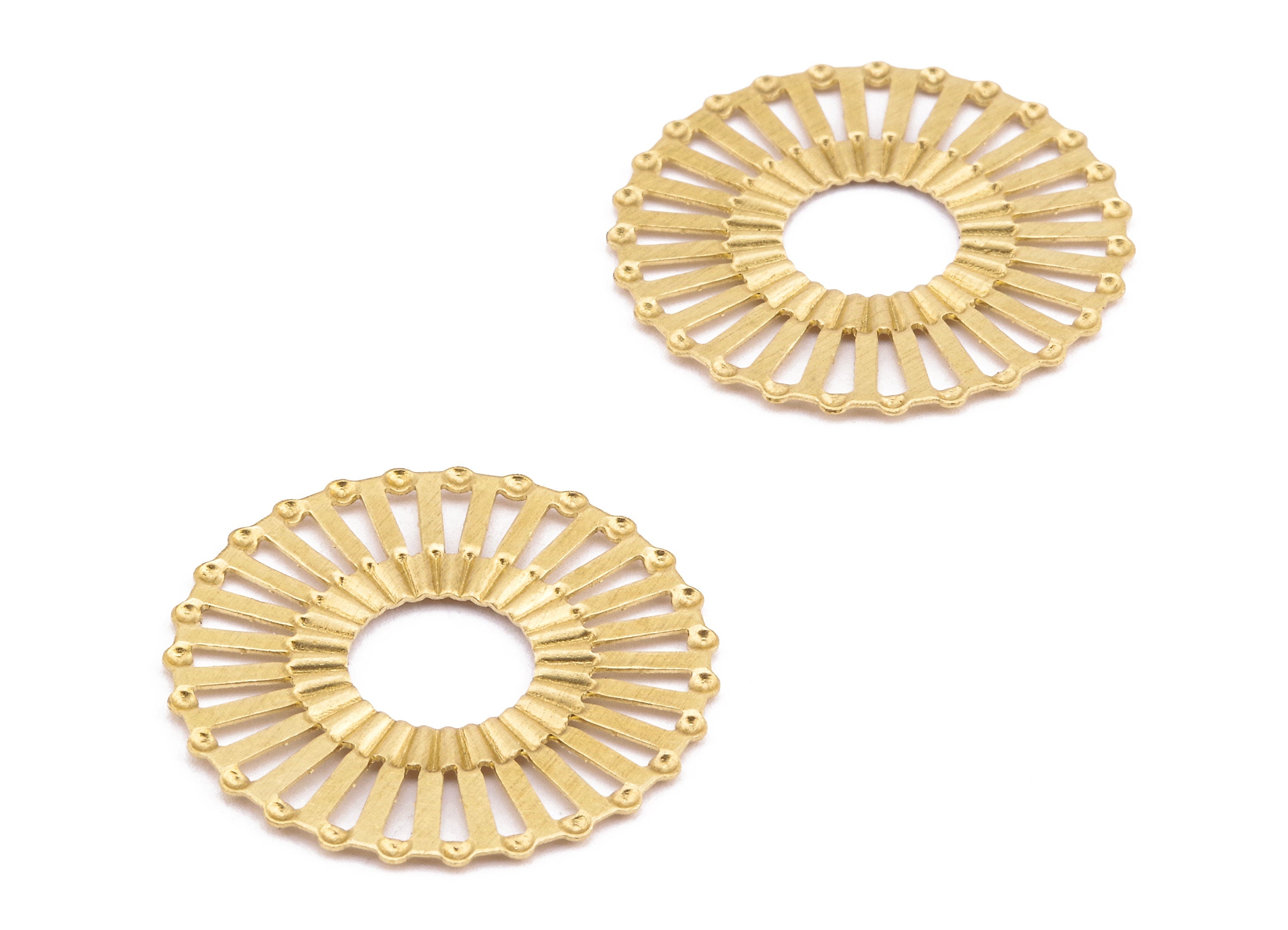 Brass Circle Charms - Raw Brass Round Earrings and Pendant - Earring Findings - Jewelry Supplies - 25x25x0.51mm - PP2239 - DOMEDBAZAAR