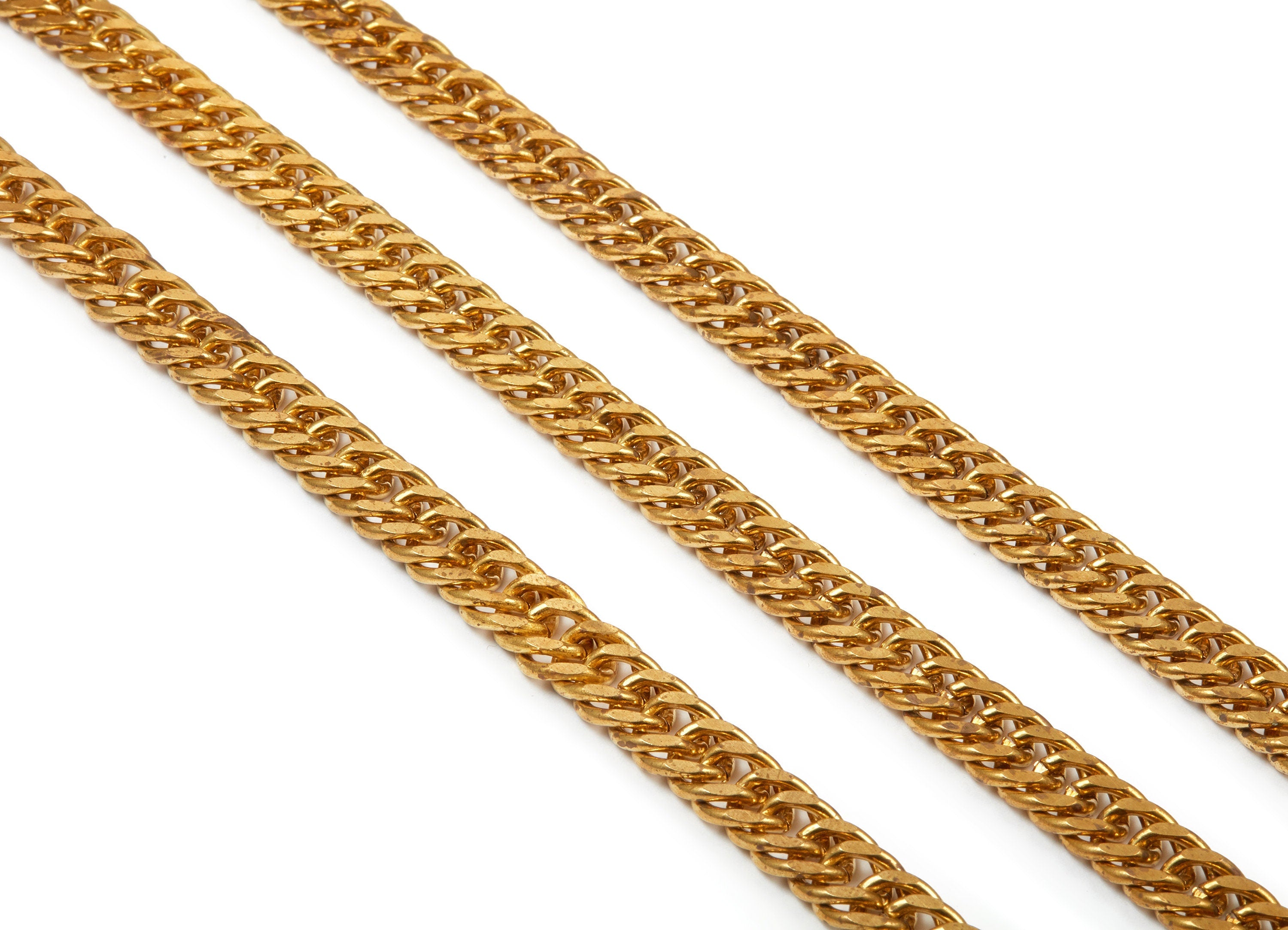 Faceted Curb Chain - Raw Brass Curb  Chain -  Open Link Chain - 0.46&quot; x 0.38&quot; x 0.07&quot; -  CC1122 - DOMEDBAZAAR