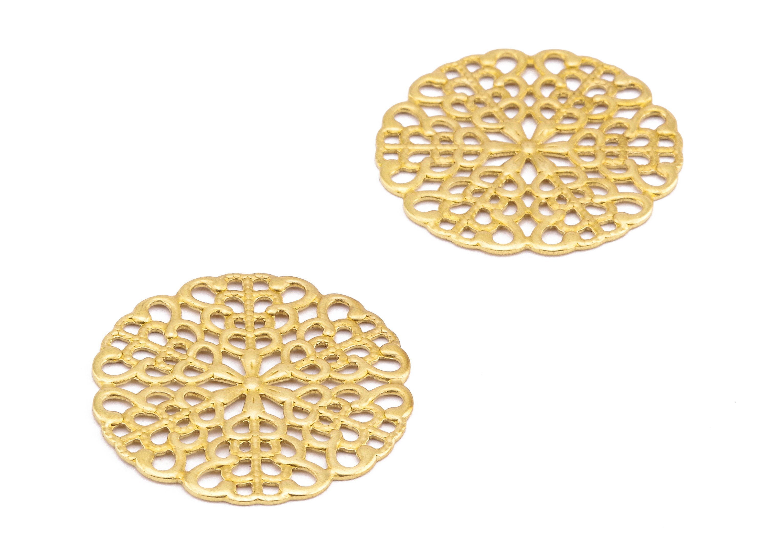 Brass Round Charms - Raw Brass Round Earrings and Pendant - Earring Findings - Jewelry Supplies - 25.05x25.05x0.6mm - PP2241 - DOMEDBAZAAR
