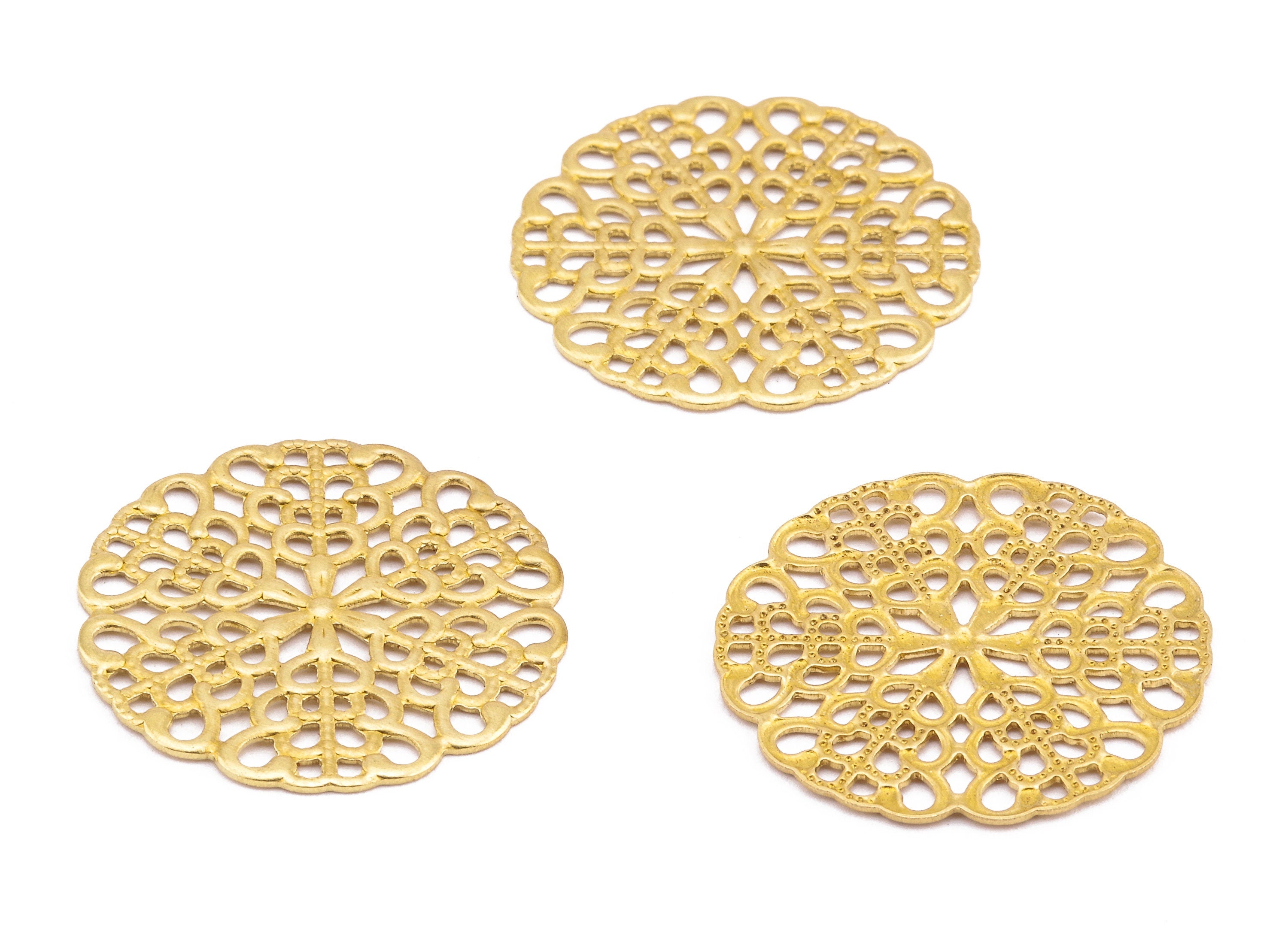 Brass Round Charms - Raw Brass Round Earrings and Pendant - Earring Findings - Jewelry Supplies - 25.05x25.05x0.6mm - PP2241 - DOMEDBAZAAR