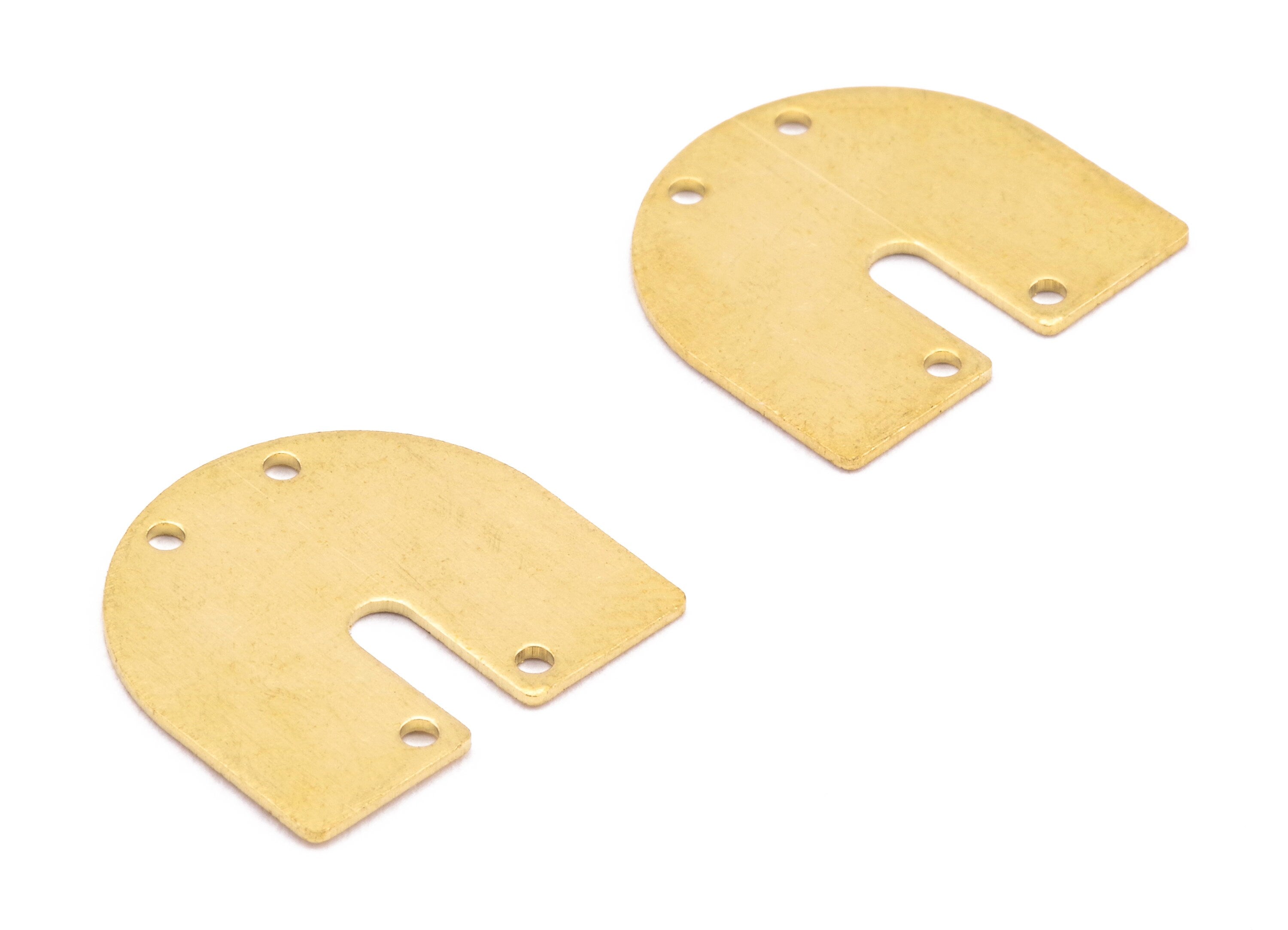 Brass U Connectors - Raw Brass U Connectors - 4 Holes - Earring Connectors - Jewelry Connectors - 17x15.7x0.58mm - PP2205 - DOMEDBAZAAR