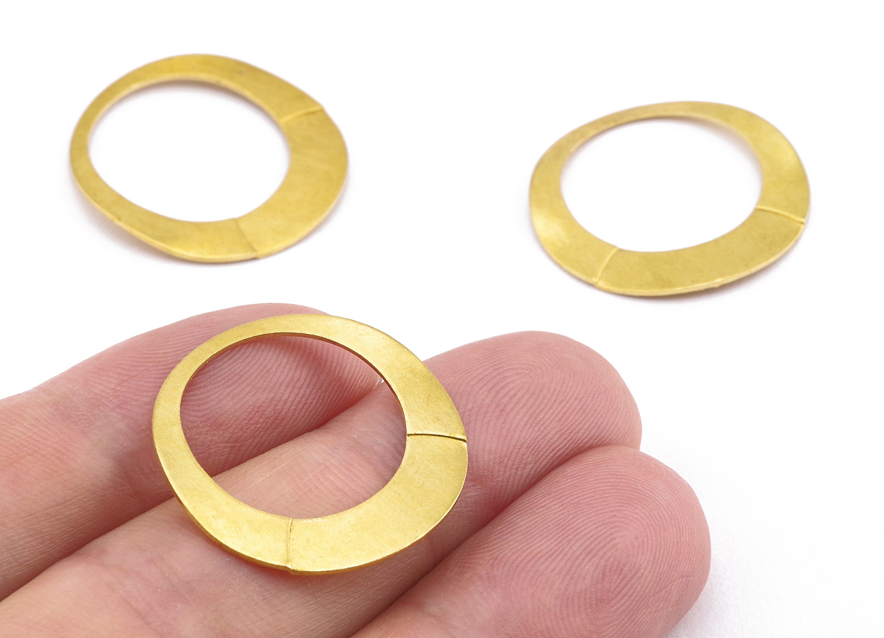 Brass Circle Charms - Raw Brass Round Earrings and Pendant - Earring Findings - Jewelry Supplies - 25.05x25.05x0.57mm - PP2215 - DOMEDBAZAAR