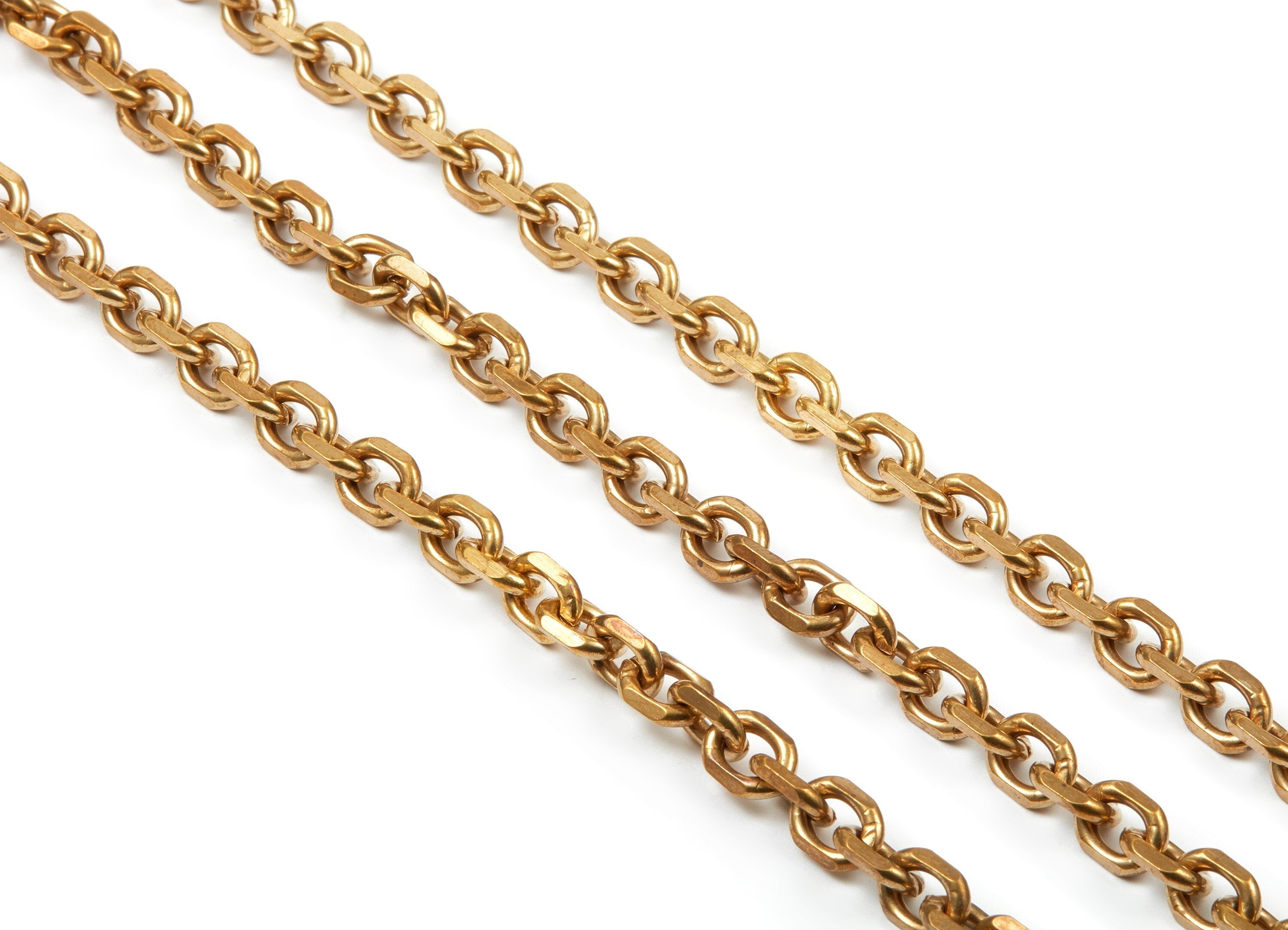 Flat Cable Chain - Raw Brass - open link - Faceted Cable Chain - 0.36&quot; x 0.28&quot; x 0.07&quot; - for Necklace Bracelet Jewellery Making - CC1126 - DOMEDBAZAAR
