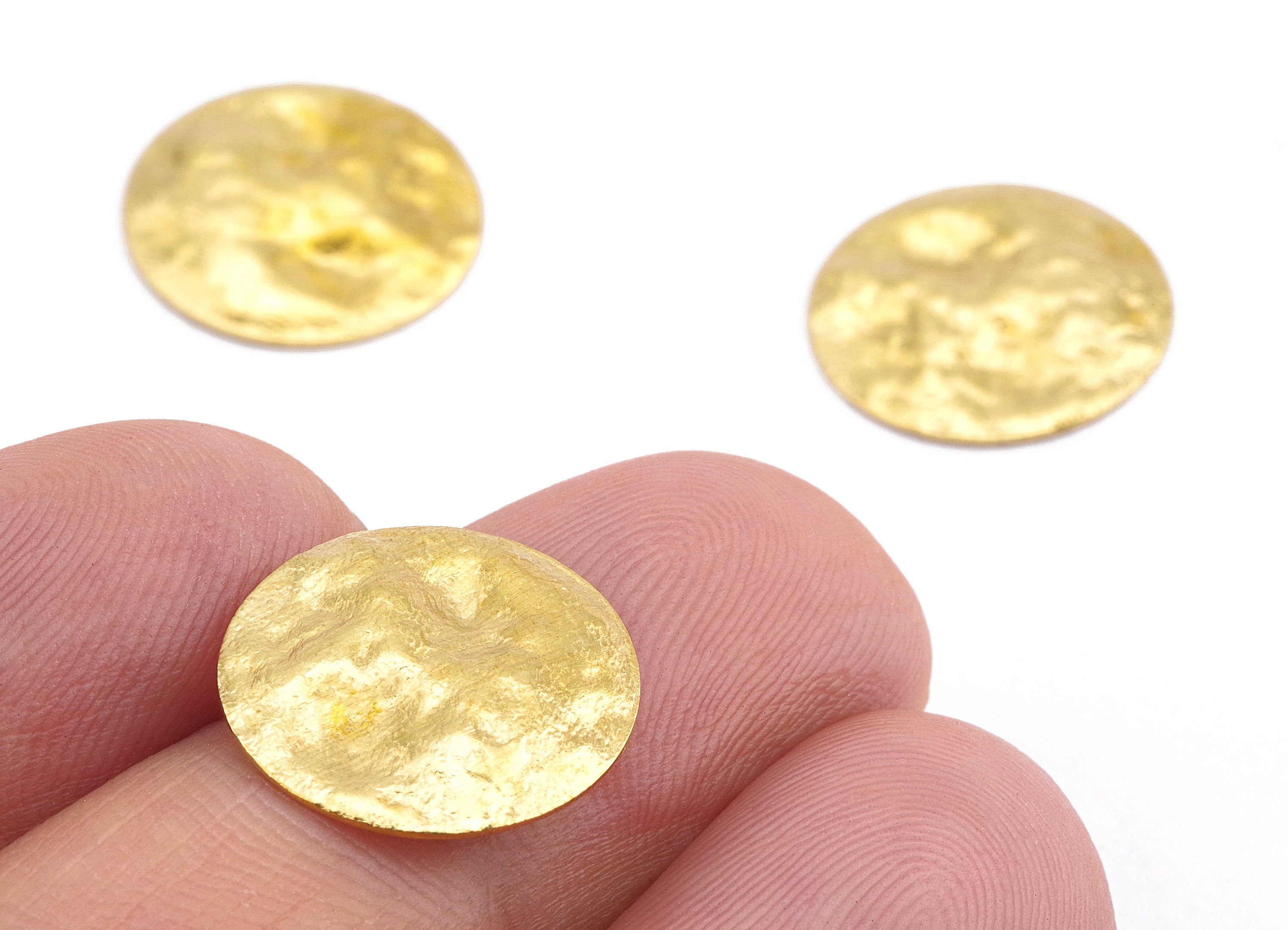 Brass Round Charms - Raw Brass Round Earrings and Pendant - Earring Findings - Jewelry Supplies - 15.02x15.02x0.6mm - PP2197 - DOMEDBAZAAR