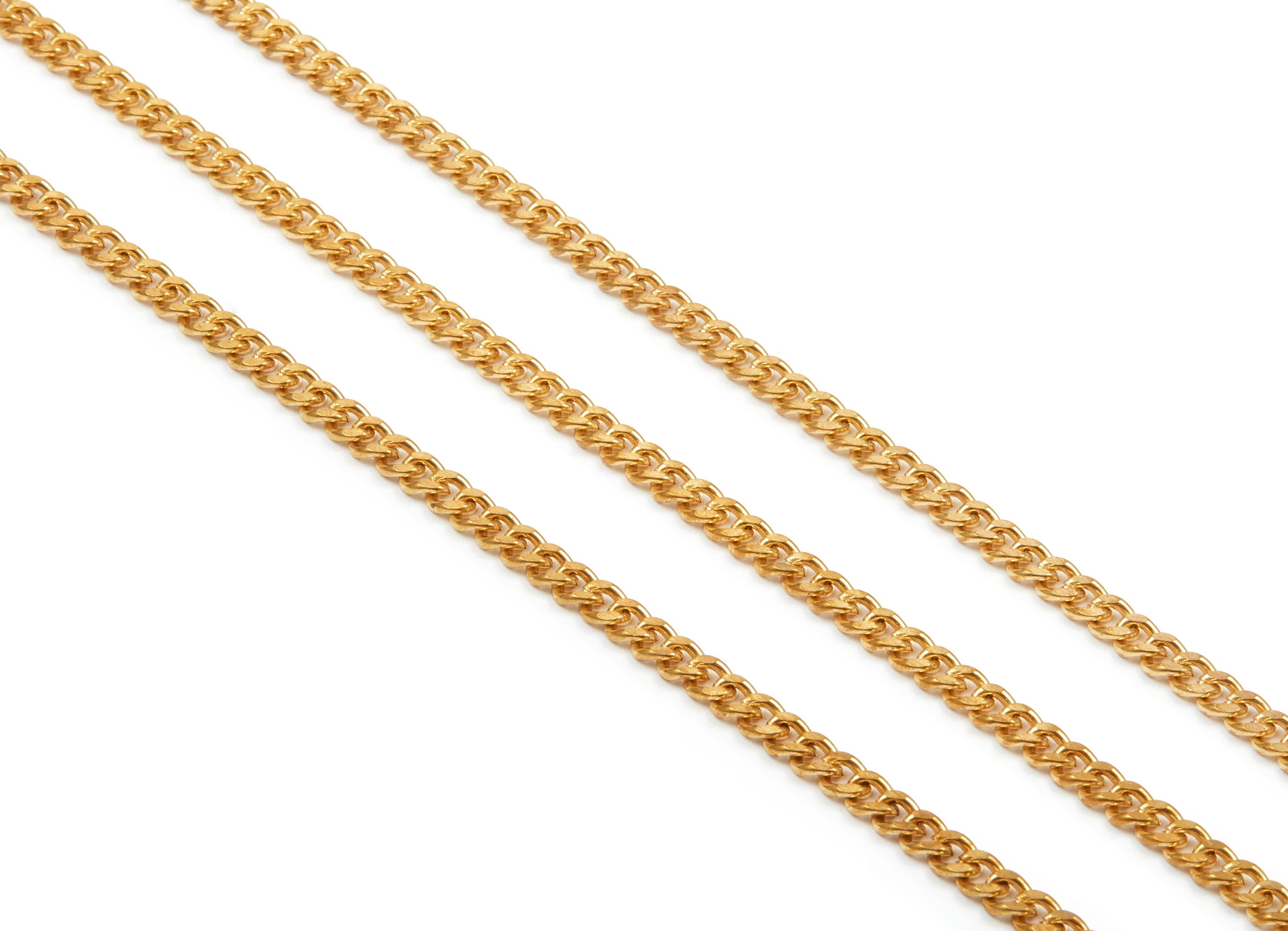 Faceted Curb Chain - Raw Brass Tiny Curb  Chain -  Open Link Chain - 0.18&quot; x 0.14&quot; x 0.04&quot; -  CC1129 - DOMEDBAZAAR