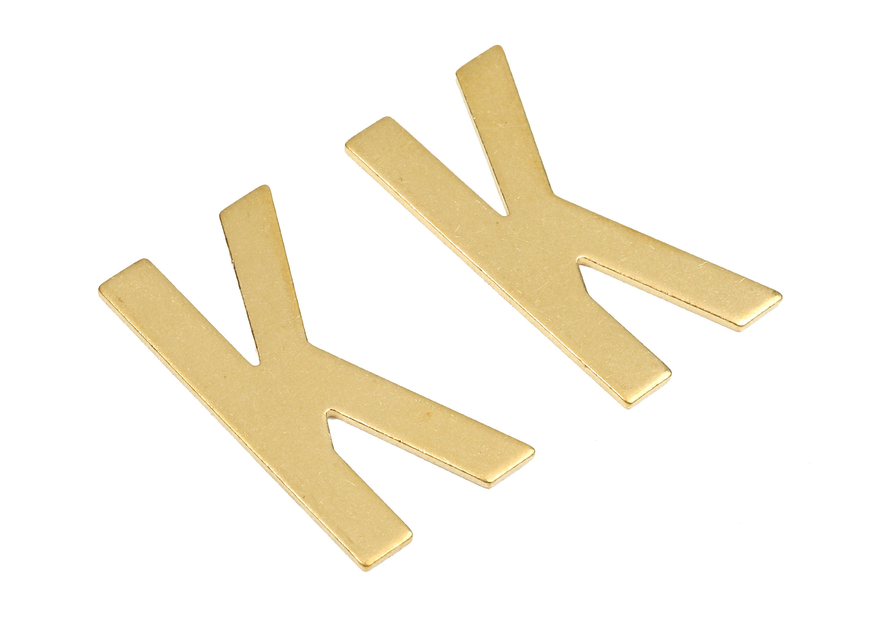 Brass K Blank - Raw Brass Letter K Blank - Brass Letter Wallart Decoration - Brass Alphabet K Blank - 29.96x15.08x1.08mm - PP2739 - DOMEDBAZAAR
