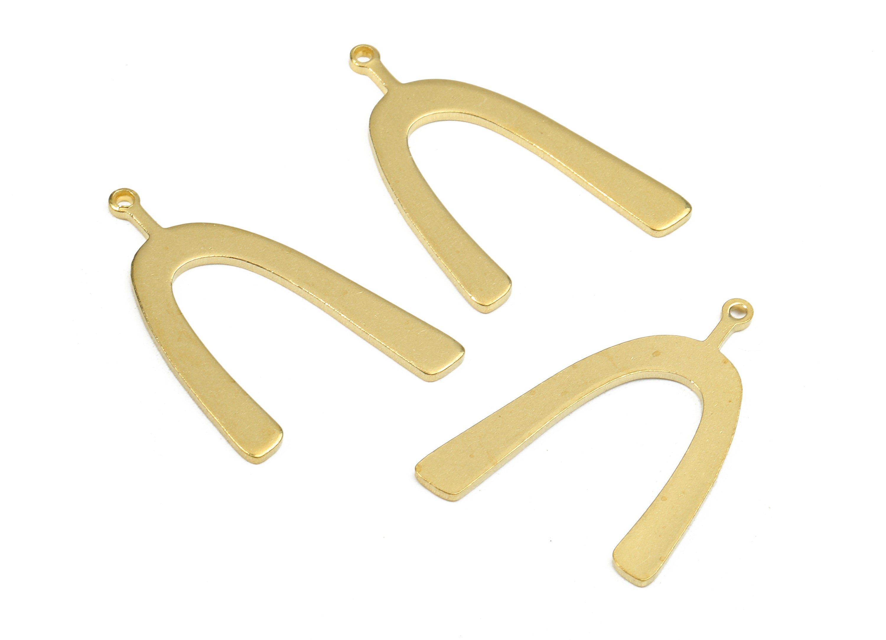 Brass U Charms - Raw Brass U Earrings and Pendant - Brass U Necklace - Jewelry Supplies - 32.57x20.71x1.27mm - PP2589 - DOMEDBAZAAR