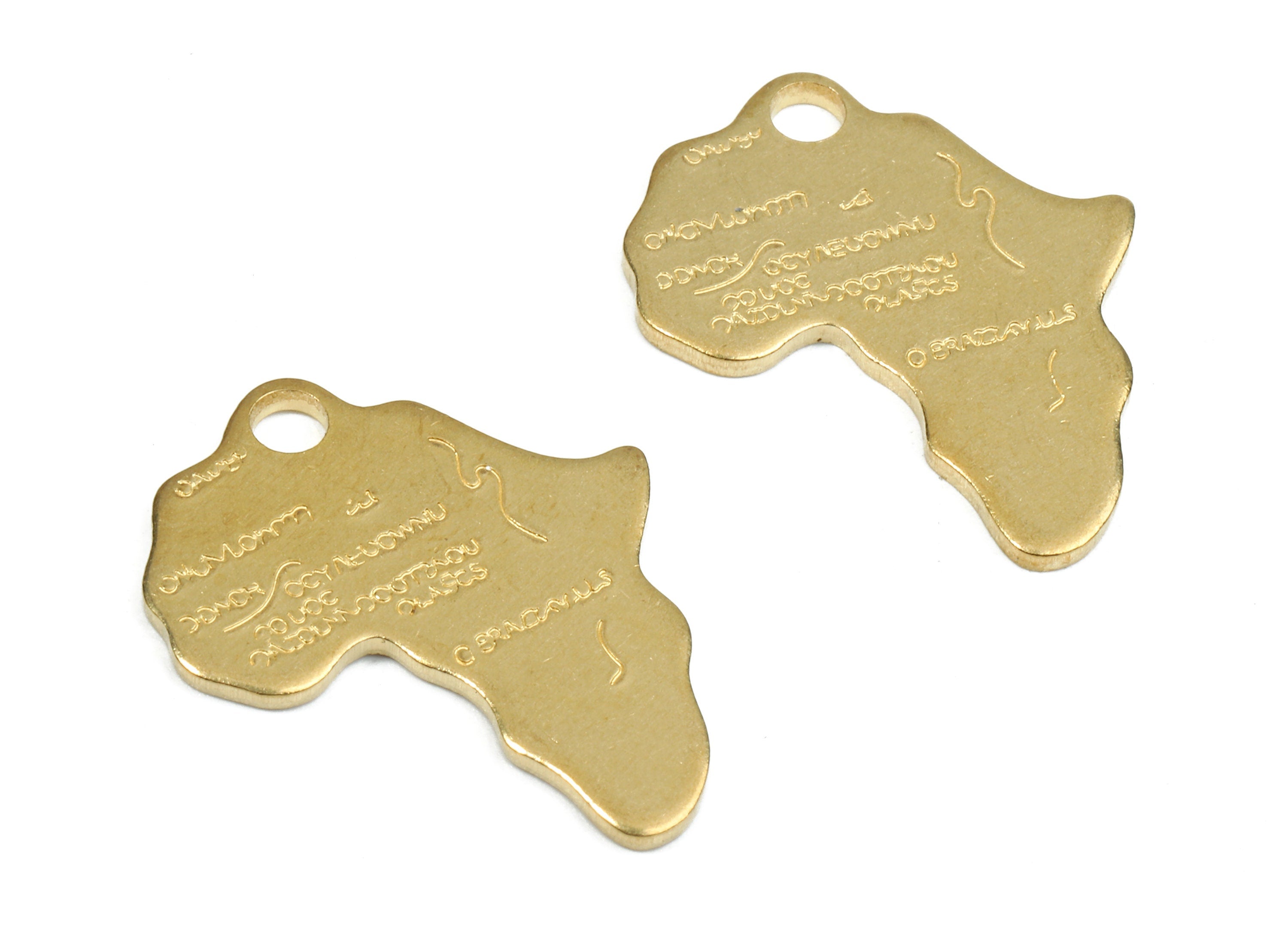 Brass Africa Continent Charms - Raw Brass Africa Earrings and Pendants - Africa Necklace - Jewelry Supplies - 24.87x20.09x1.19mm - PP2458 - DOMEDBAZAAR