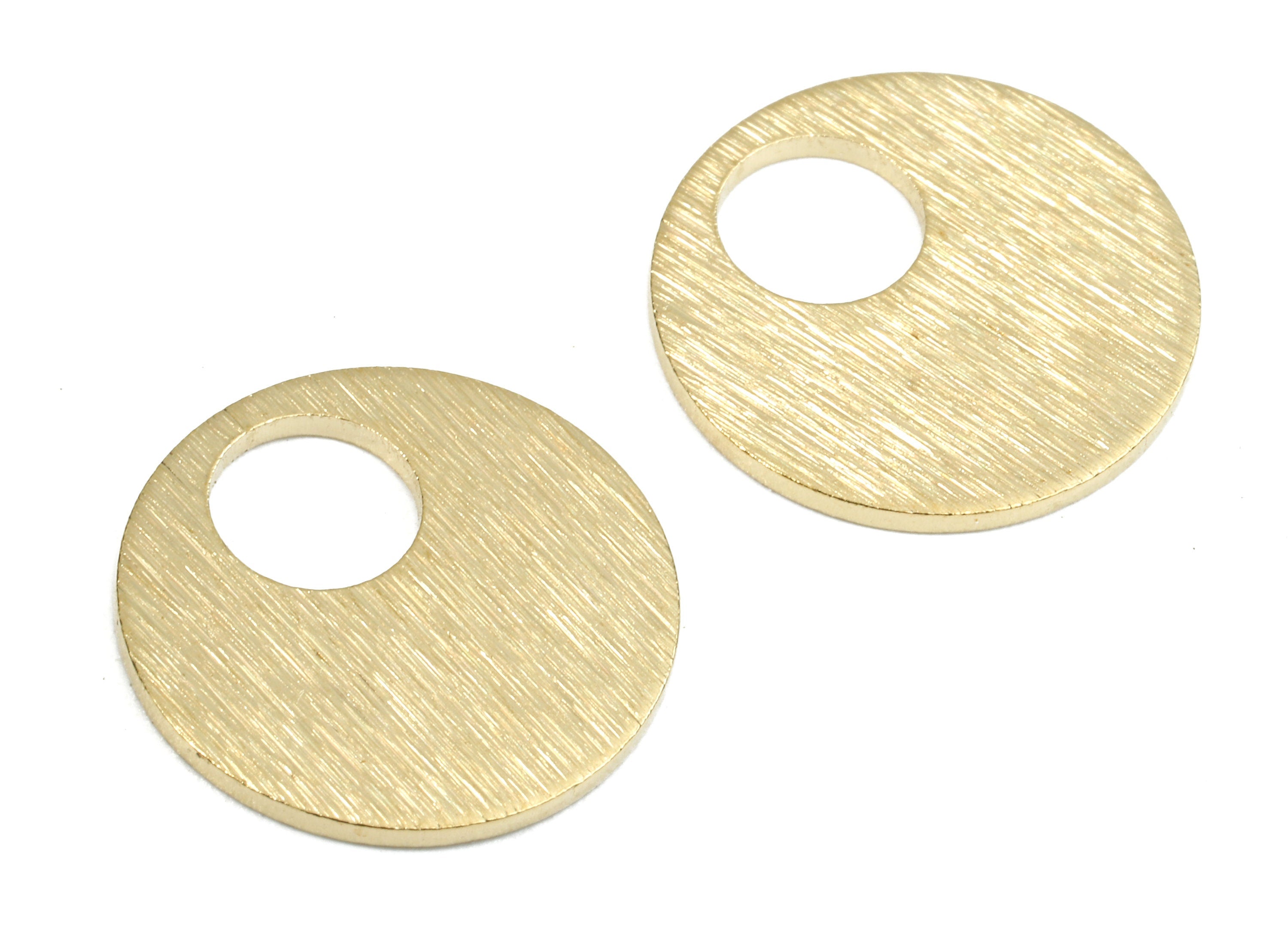 Brass Round Charms - Round Textured Raw Brass Earrings and Pendant - Earring Findings - Jewelry Supplies - 15.84x15.84x1.26mm - PP2685 - DOMEDBAZAAR