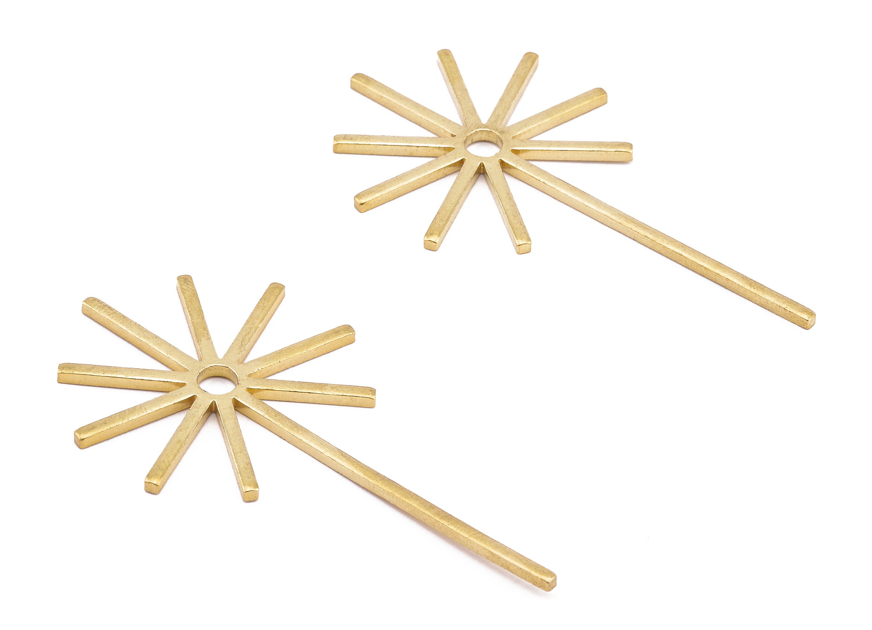 Brass Bar Charms - Raw Brass Bar Earrings and Pendant - Earring Findings - Jewelry Supplies - 74.39x38.53x2.07mm - PP2249 - DOMEDBAZAAR
