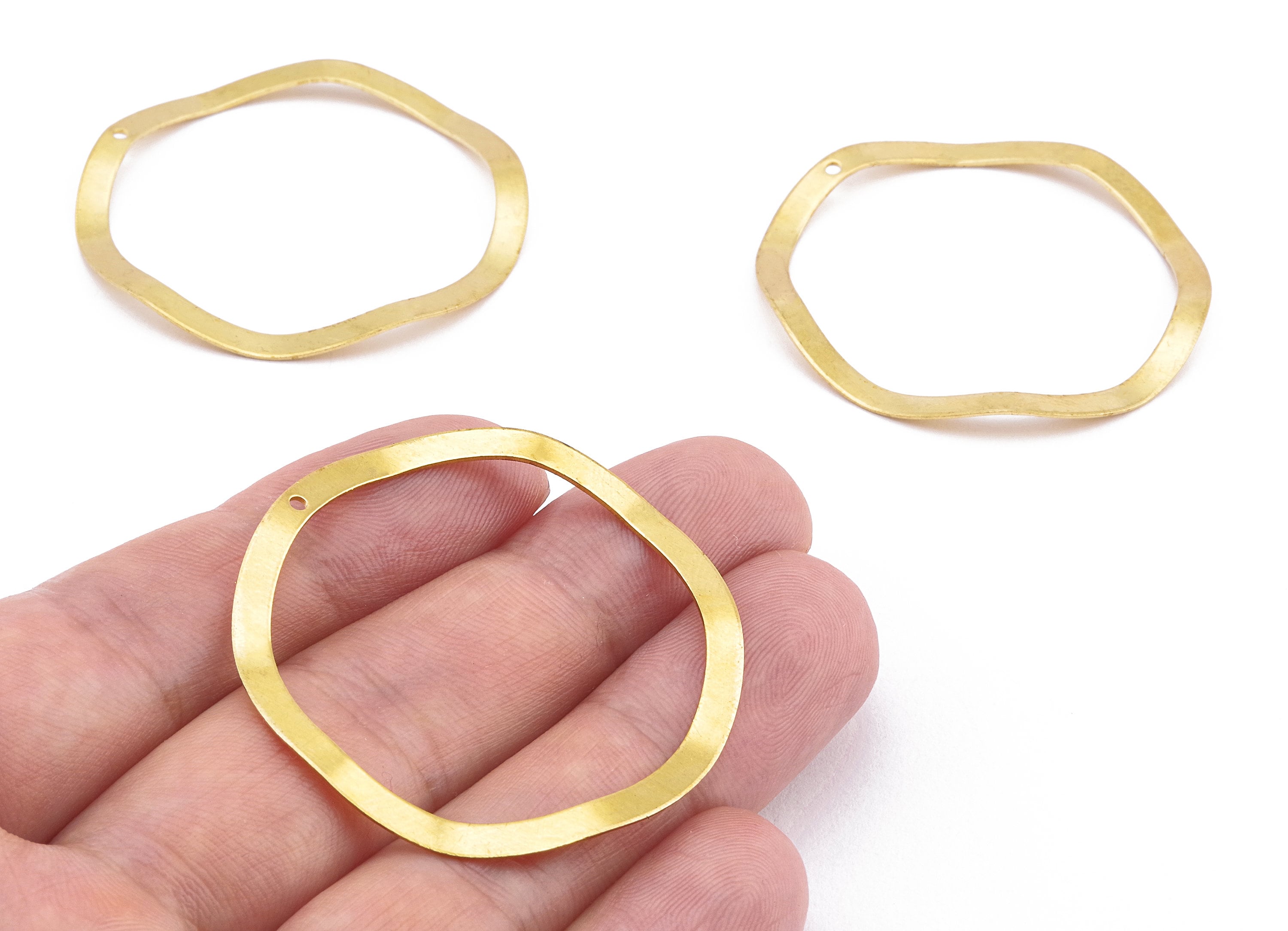 Brass Circle Charms - Raw Brass Circle Earrings and Pendant - Earring Findings - Jewelry Supplies - 41.59x41.59x0.58mm - PP2216 - DOMEDBAZAAR