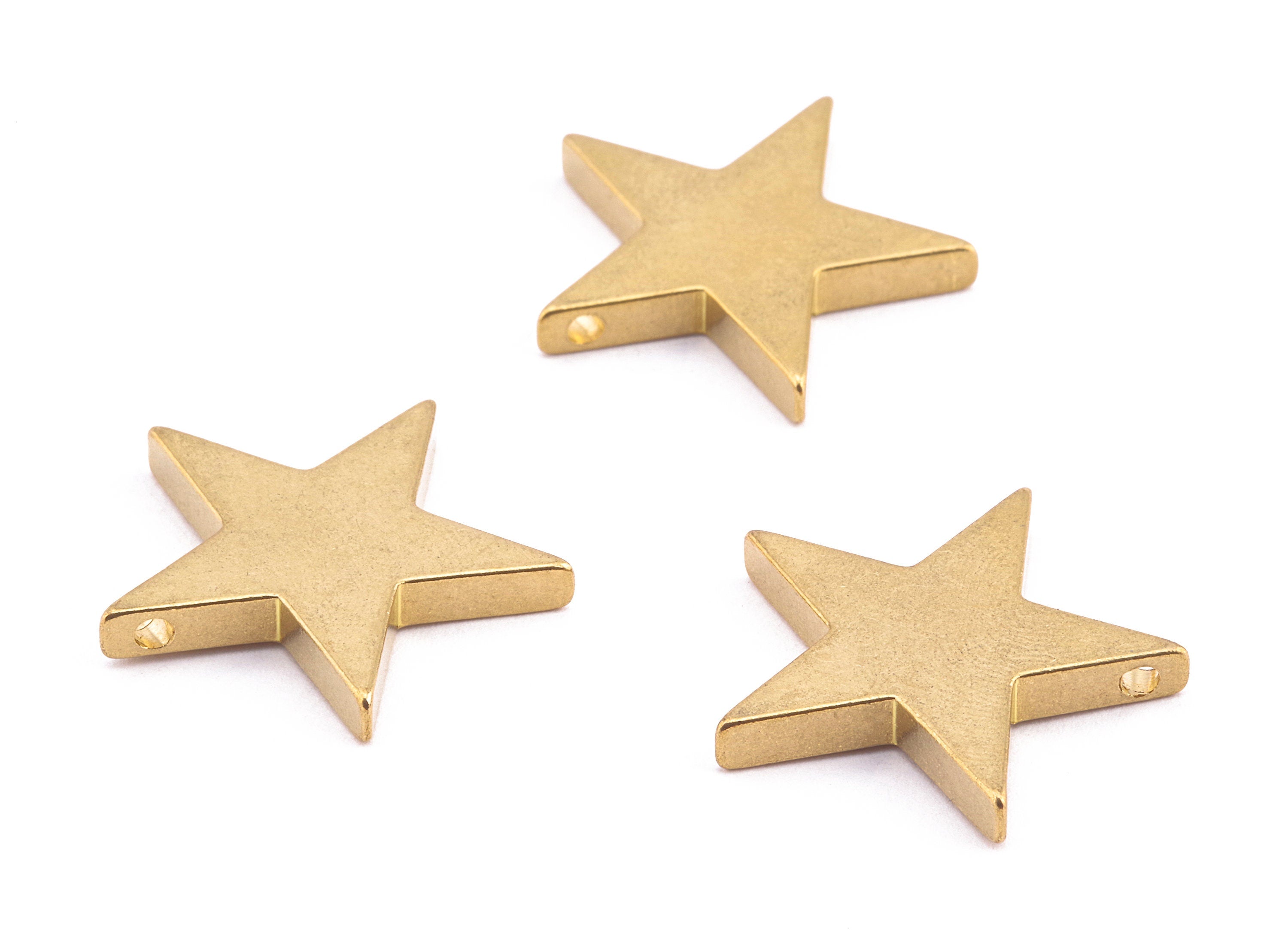 Brass Star Charms - Raw Brass Star Earrings and Pendant - Earring Findings - Jewelry Supplies - 21.65x21.65x3.02mm - PP2252 - DOMEDBAZAAR