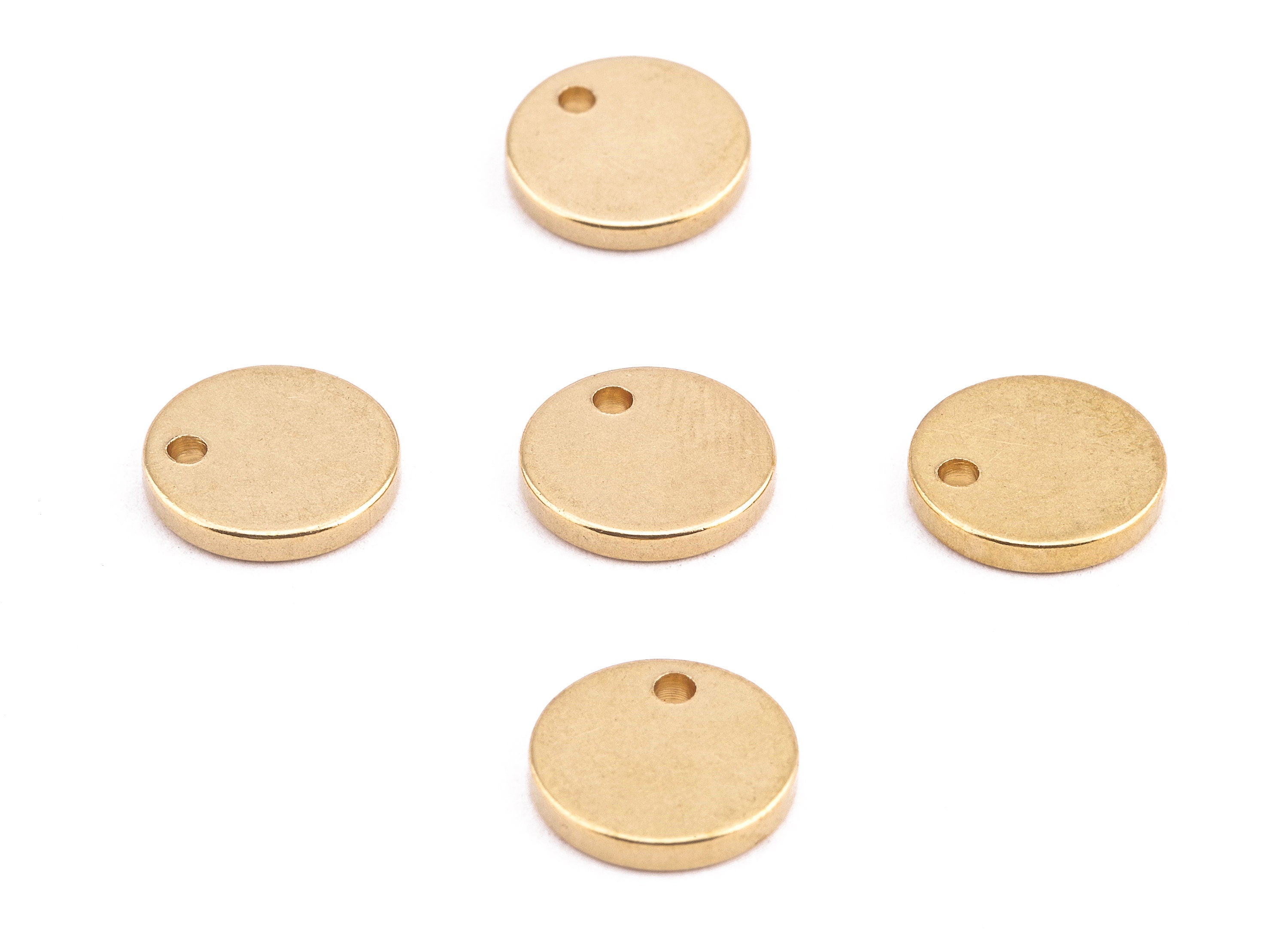 Brass Round Charms - Brass Stamping Tag - Brass Round Stamping Tag - Earring Findings - Jewelry Tag - 10.03x10.03x1.6mm - PP2219 - DOMEDBAZAAR
