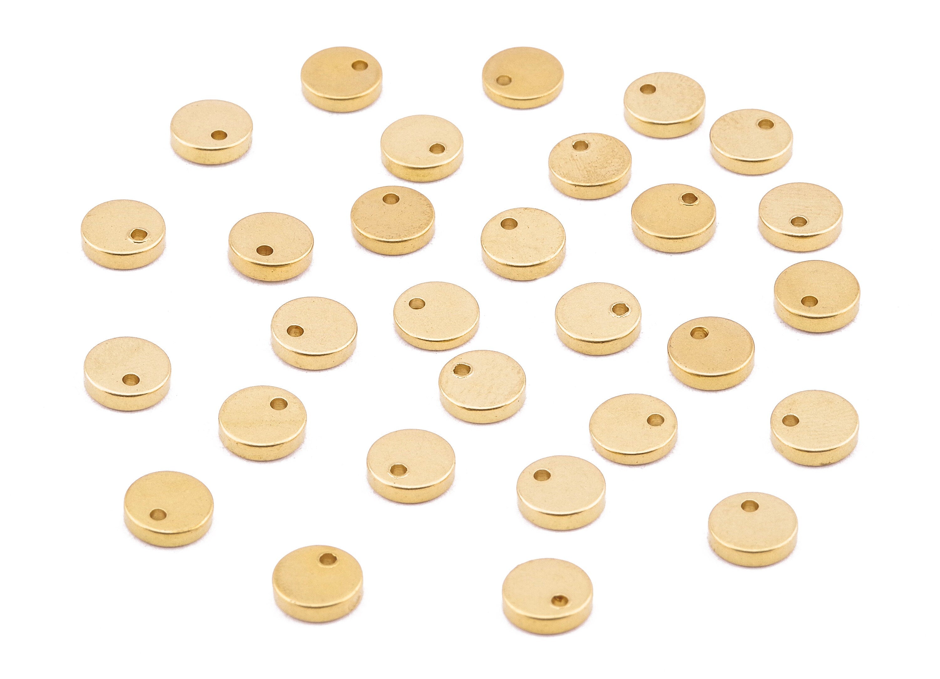 Brass Round Charms - Brass Stamping Tag - Brass Round Stamping Tag - Earring Findings - Jewelry Tag - 5.97x5.97x1.6mm - PP2220 - DOMEDBAZAAR