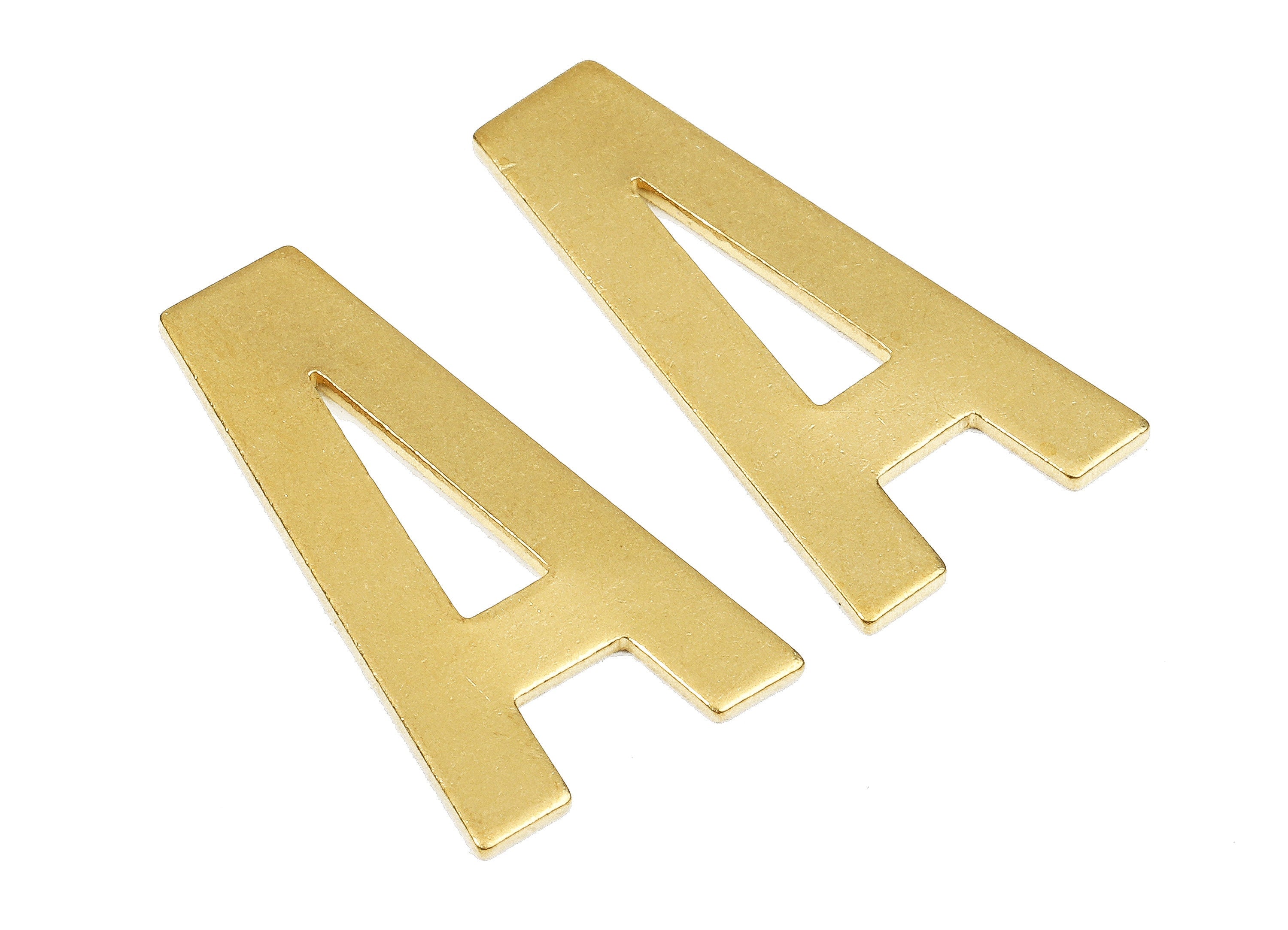 Brass A Blank - Raw Brass Letter A Blank - Brass Letter Wallart Decoration - Brass Alphabet A Blank - 29.6x16.25x1.36mm - PP2729 - DOMEDBAZAAR