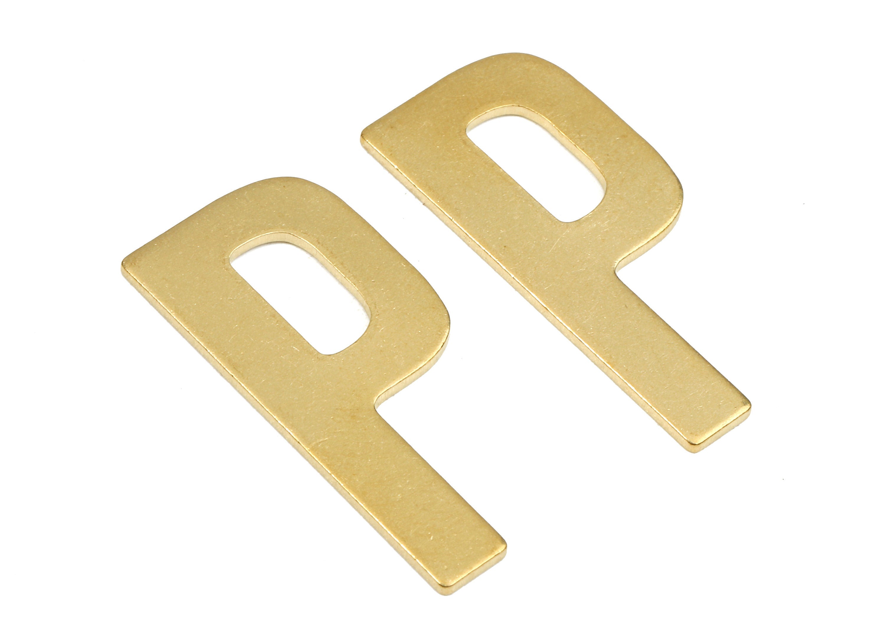 Brass P Blank - Raw Brass Letter P Blank - Brass Letter Wallart Decoration - Brass Alphabet P Blank - 30.02x13.81x1.18mm - PP2744 - DOMEDBAZAAR
