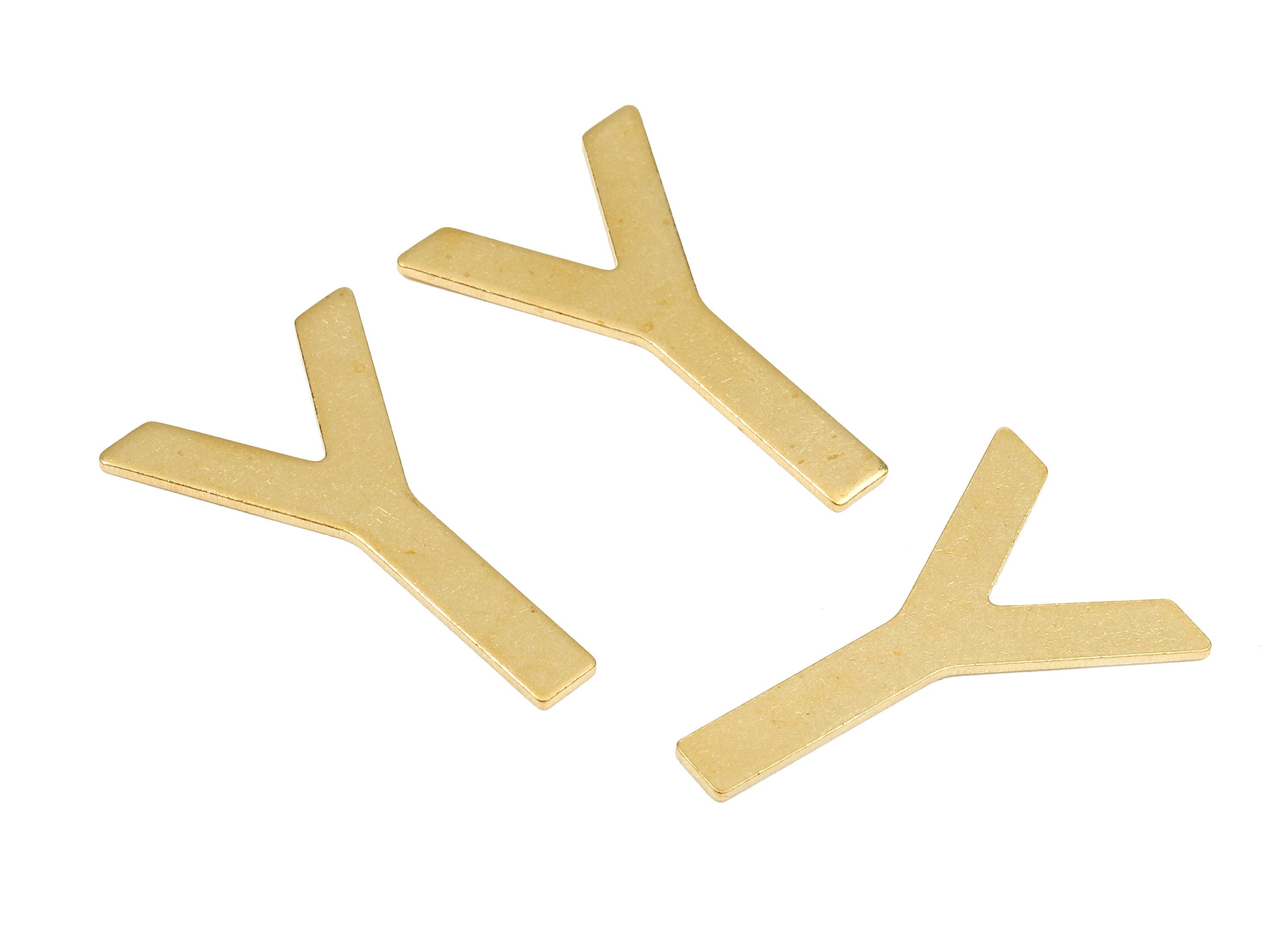 Brass Y Blank - Raw Brass Letter Y Blank - Brass Letter Wallart Decoration - Brass Alphabet V Blank - 30.84x19.6x1.28mm - PP2753 - DOMEDBAZAAR