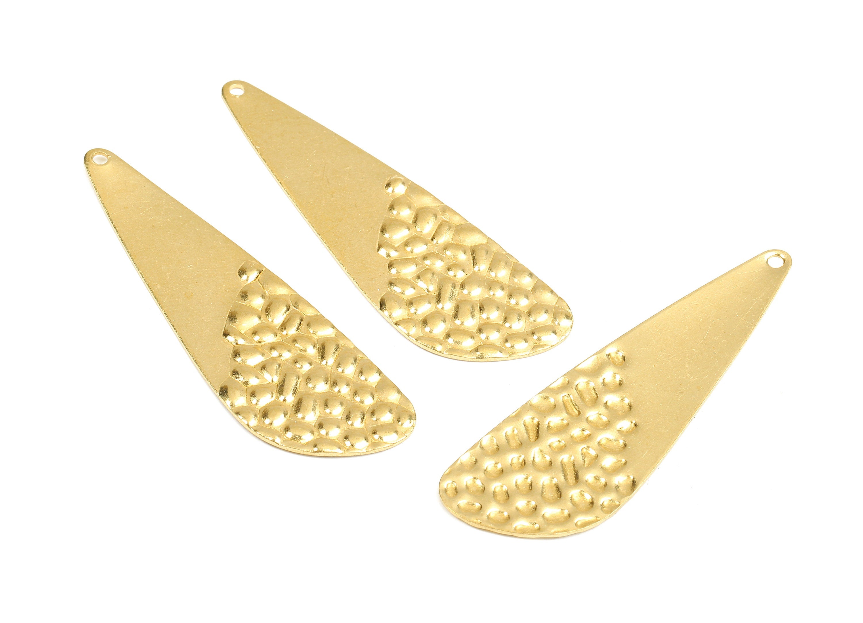 Brass Wavy Charms - Raw Brass Wavy Earrings and Pendant - Earring Findings - Jewelry Supplies - 46.56x14.86x1.1mm - PP2430 - DOMEDBAZAAR