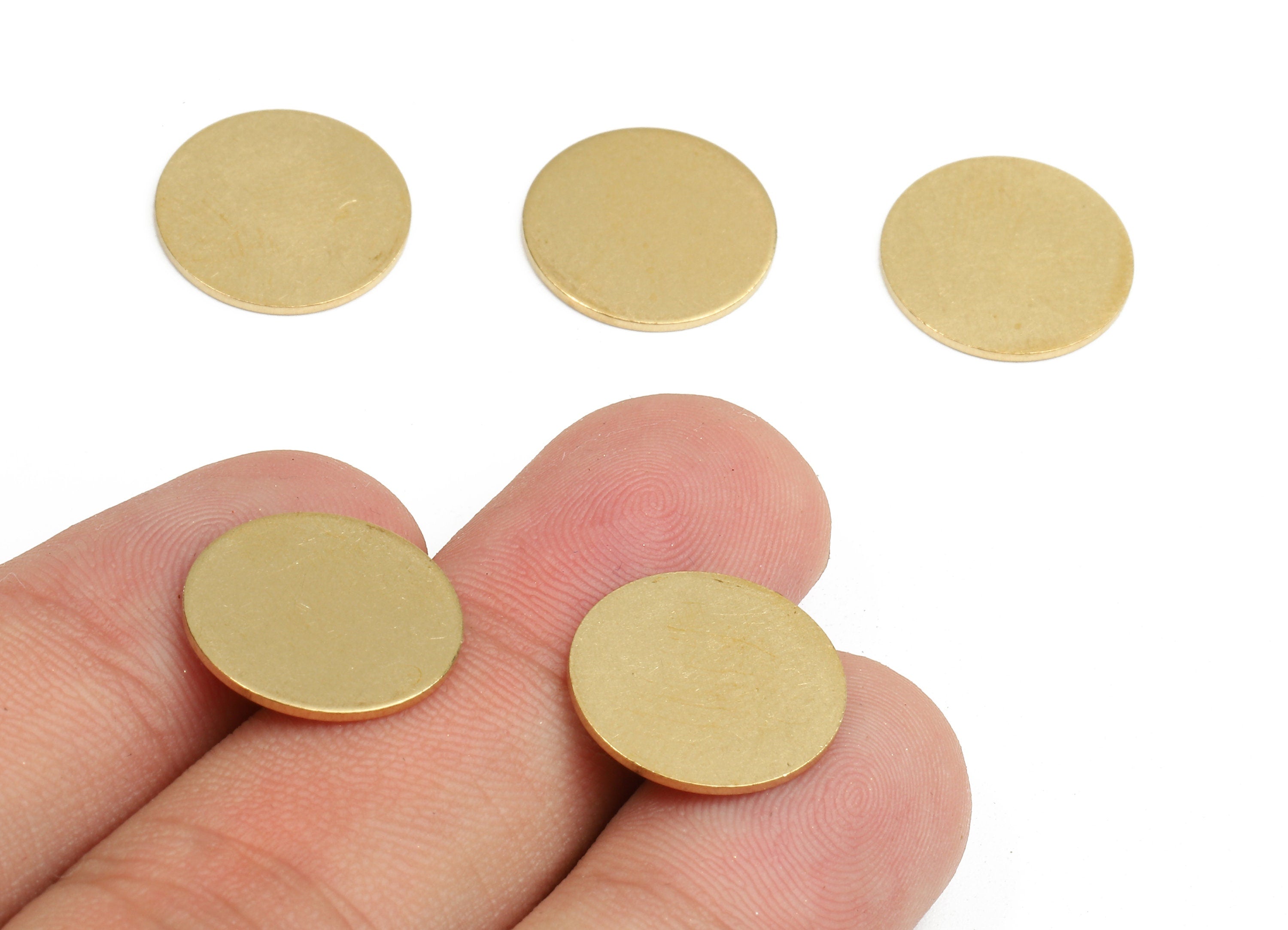 Brass Round Blank - Raw Brass Round Blank - Brass Round Tag - Brass Stamping Tag - Brass Blank Findings - 15.02x0.81mm - PP2403 - DOMEDBAZAAR
