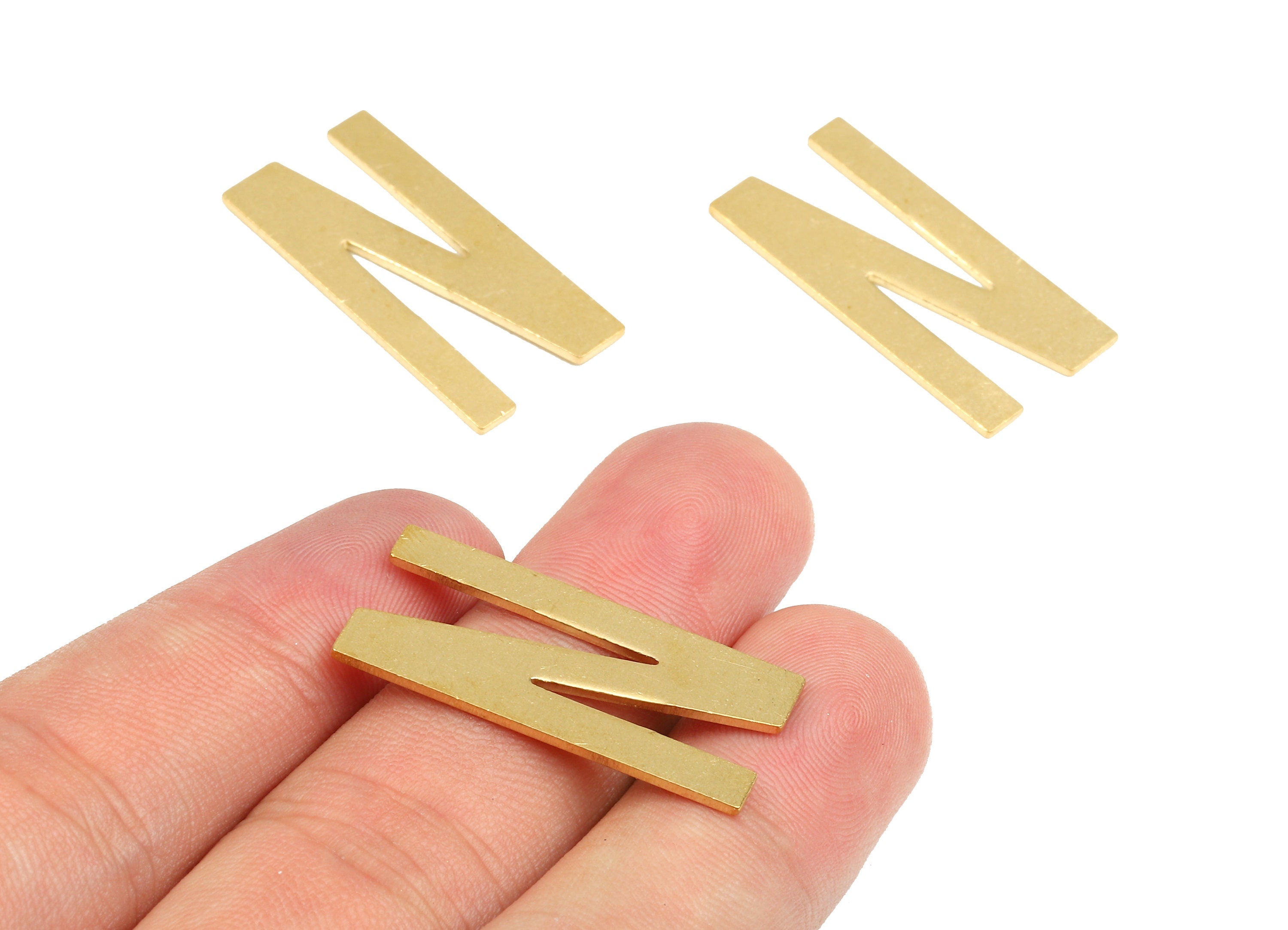 Brass N Blank - Raw Brass Letter N Blank - Brass Letter Wallart Decoration - Brass Alphabet N Blank - 29.79x14.97x1.11mm - PP2742 - DOMEDBAZAAR