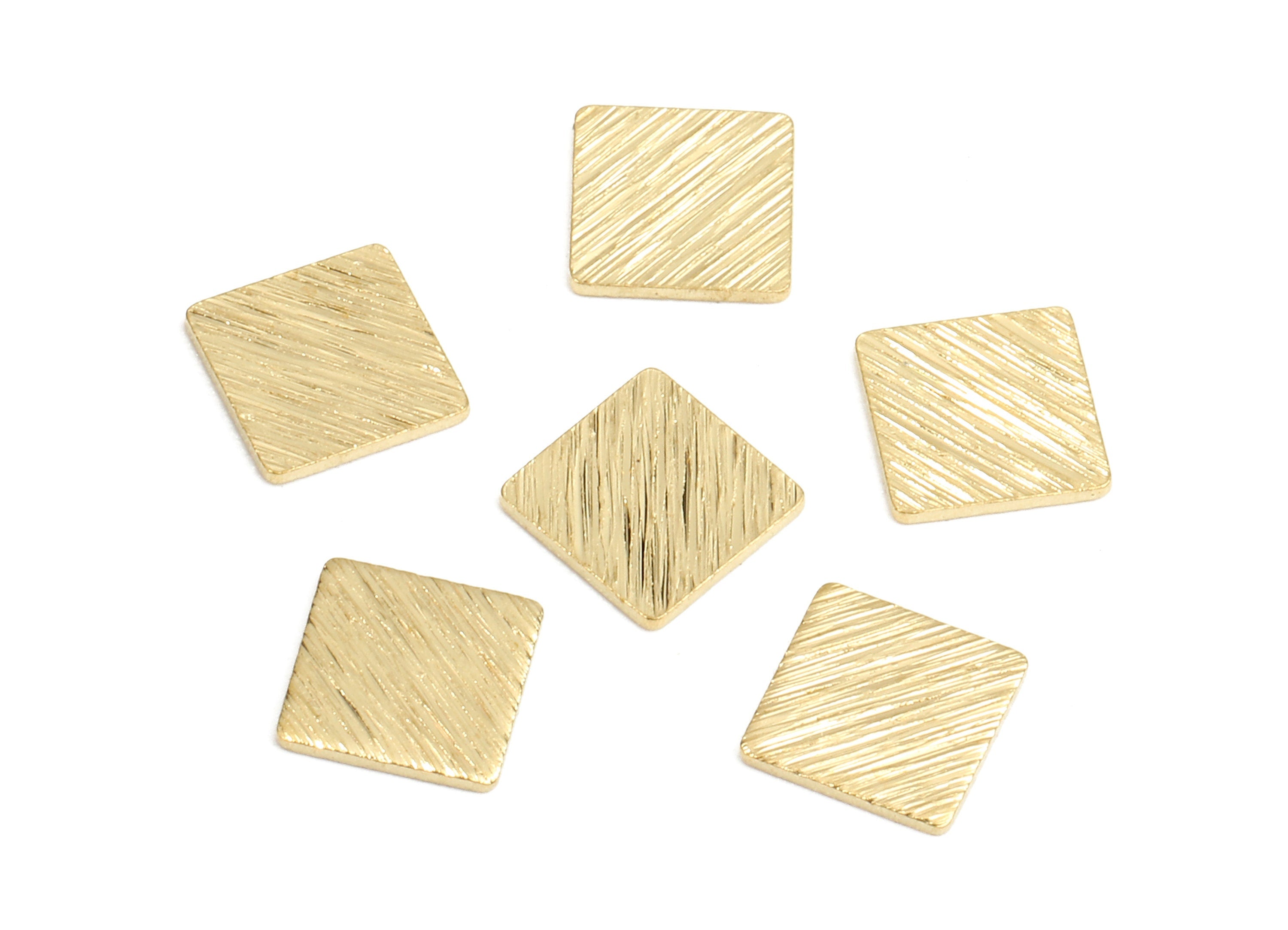 Brass Square Charms - Raw Brass Textured Square Pendant - Brass Textured Tag - Brass Findings - 6.04x6.04x0.62mm - PP2522 - DOMEDBAZAAR