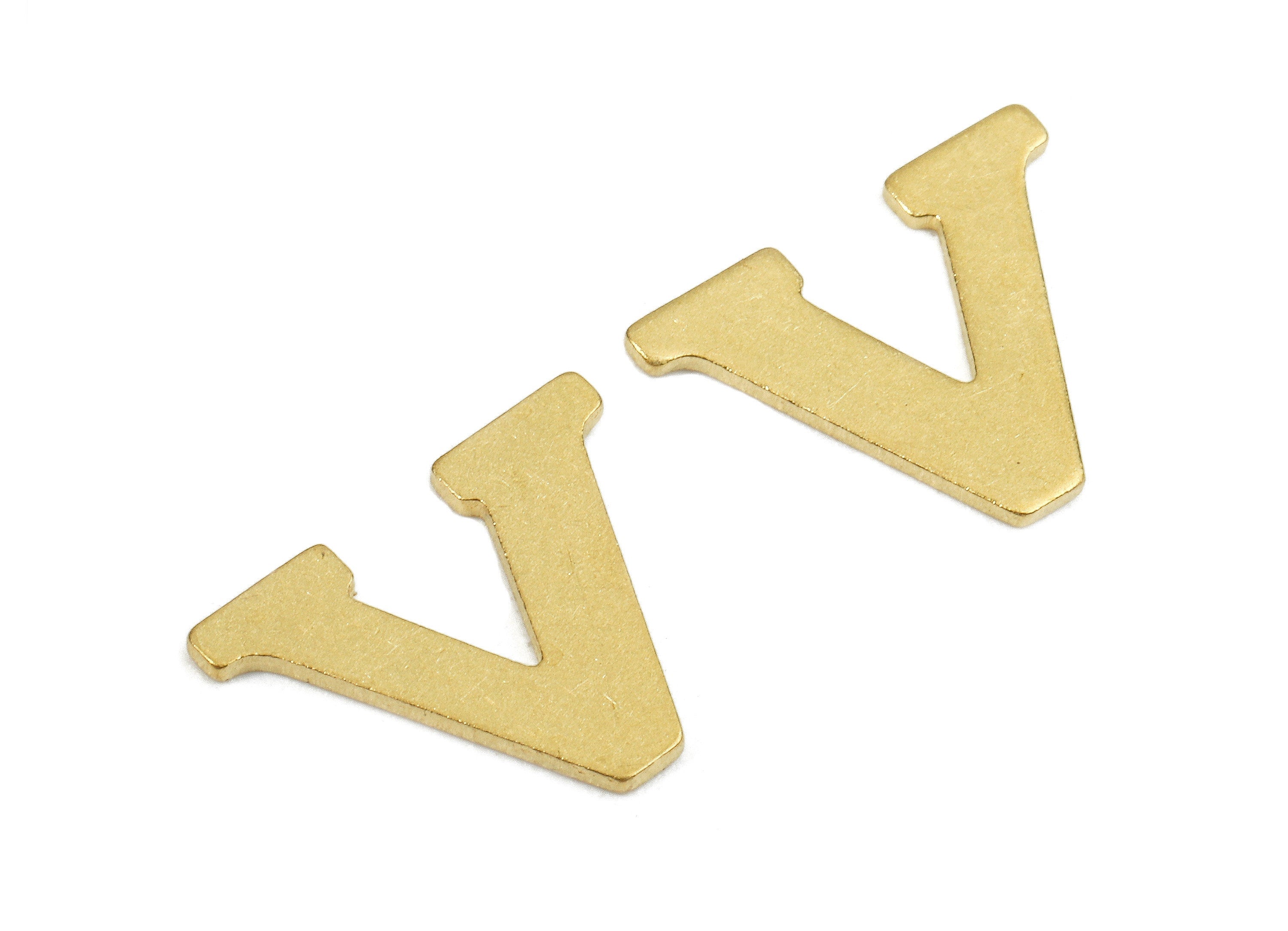 Brass V Blank - Raw Brass Letter V Blank - Brass Letter Wallart Decoration - Brass Alphabet V Blank - 11.67x9.5x0.74mm - PP2776 - DOMEDBAZAAR