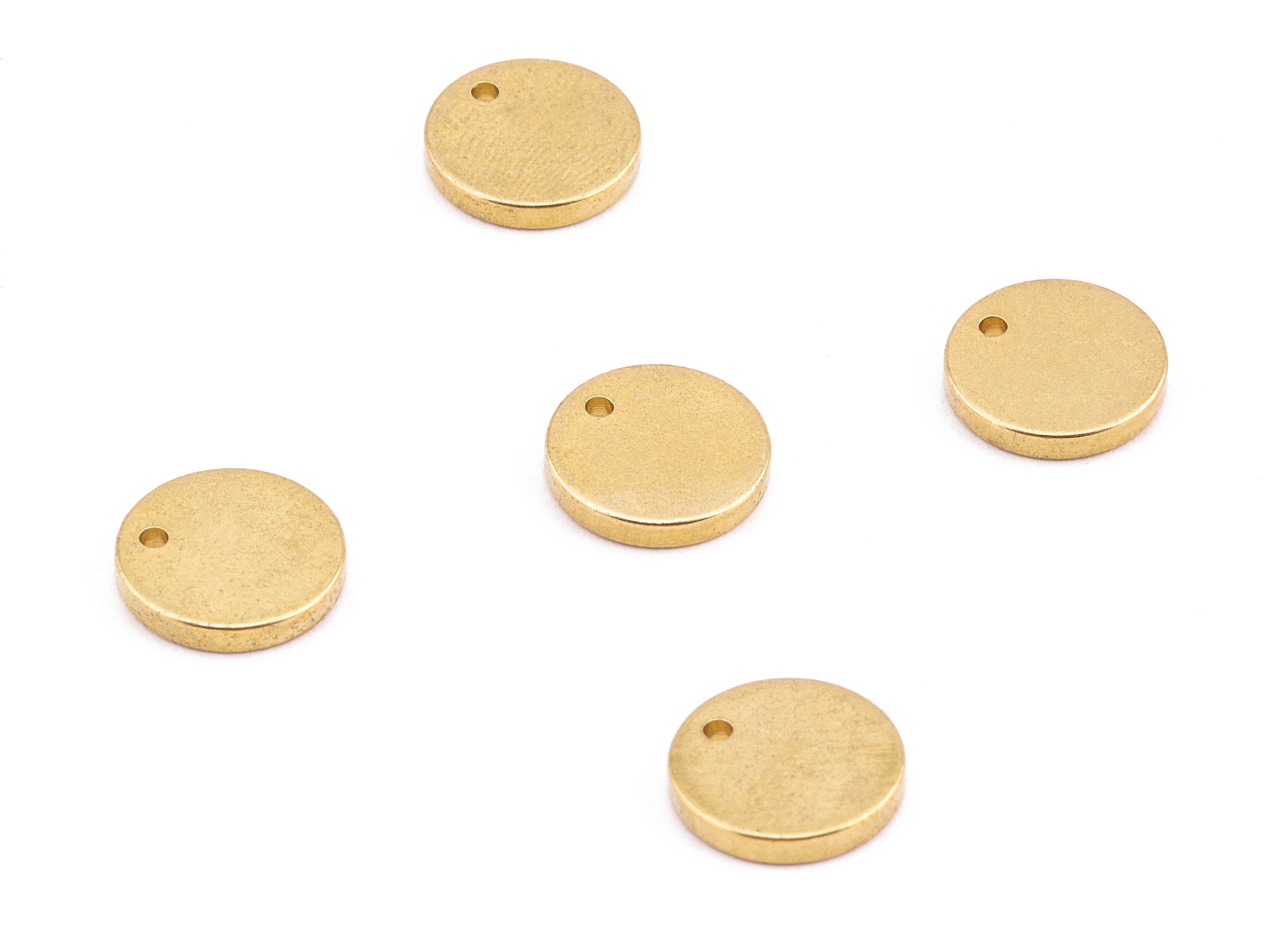 Brass Round Charms - Brass Stamping Tag - Brass Round Stamping Tag - Earring Findings - Jewelry Tag - 11.91x11.91x1.95mm - PP2266 - DOMEDBAZAAR