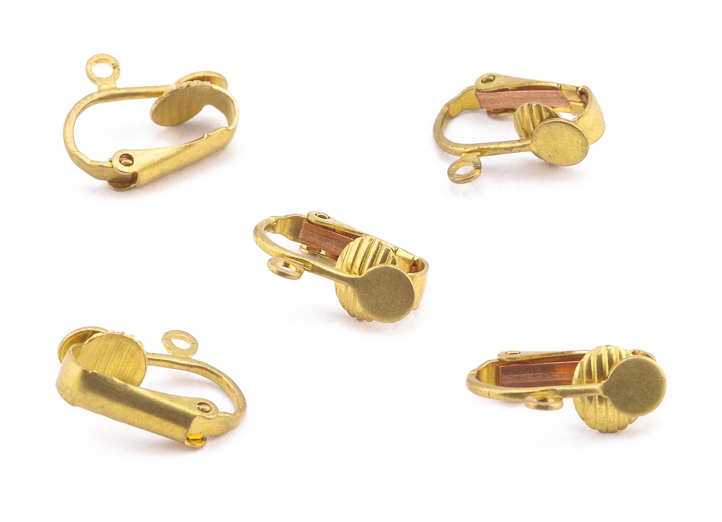 Brass Earring Clips - Raw Brass Screw Back Clips Earrings - Screwback Clip on Earrings - Jewelry Supplies - 15.28x12.78mm - PP2256 - DOMEDBAZAAR