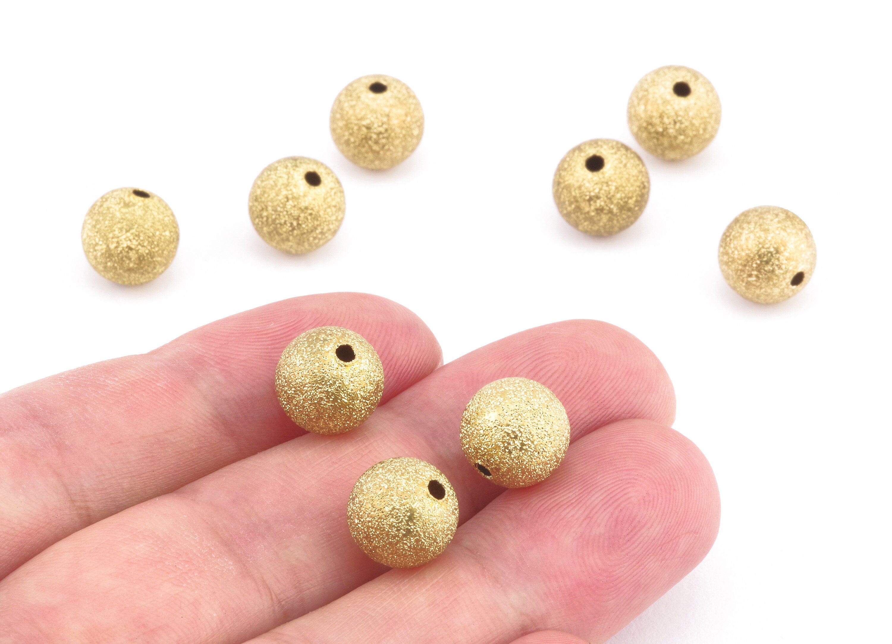 Brass Spacer Ball Beads - Raw Brass Spacer Ball Beads - Necklace Beads - Earring Findings - Jewelry Supplies - 10.1x9.88mm - PP2331 - DOMEDBAZAAR