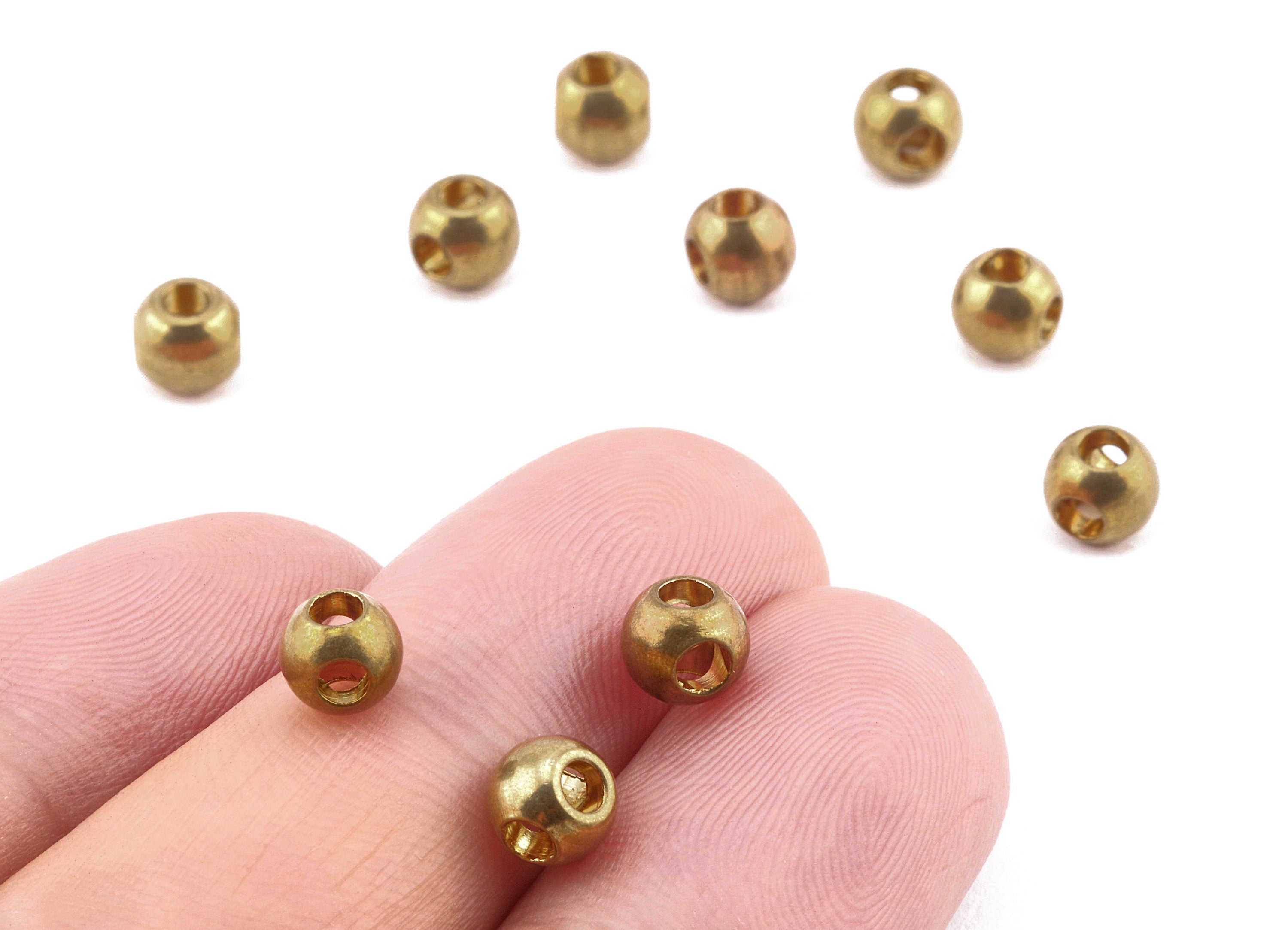 Brass Ball Spacer Beads - Raw Brass Ball Spacer Beads - Necklace Beads - Earring Findings - Jewelry Supplies - 5.88x5.88mm - PP2240 - DOMEDBAZAAR