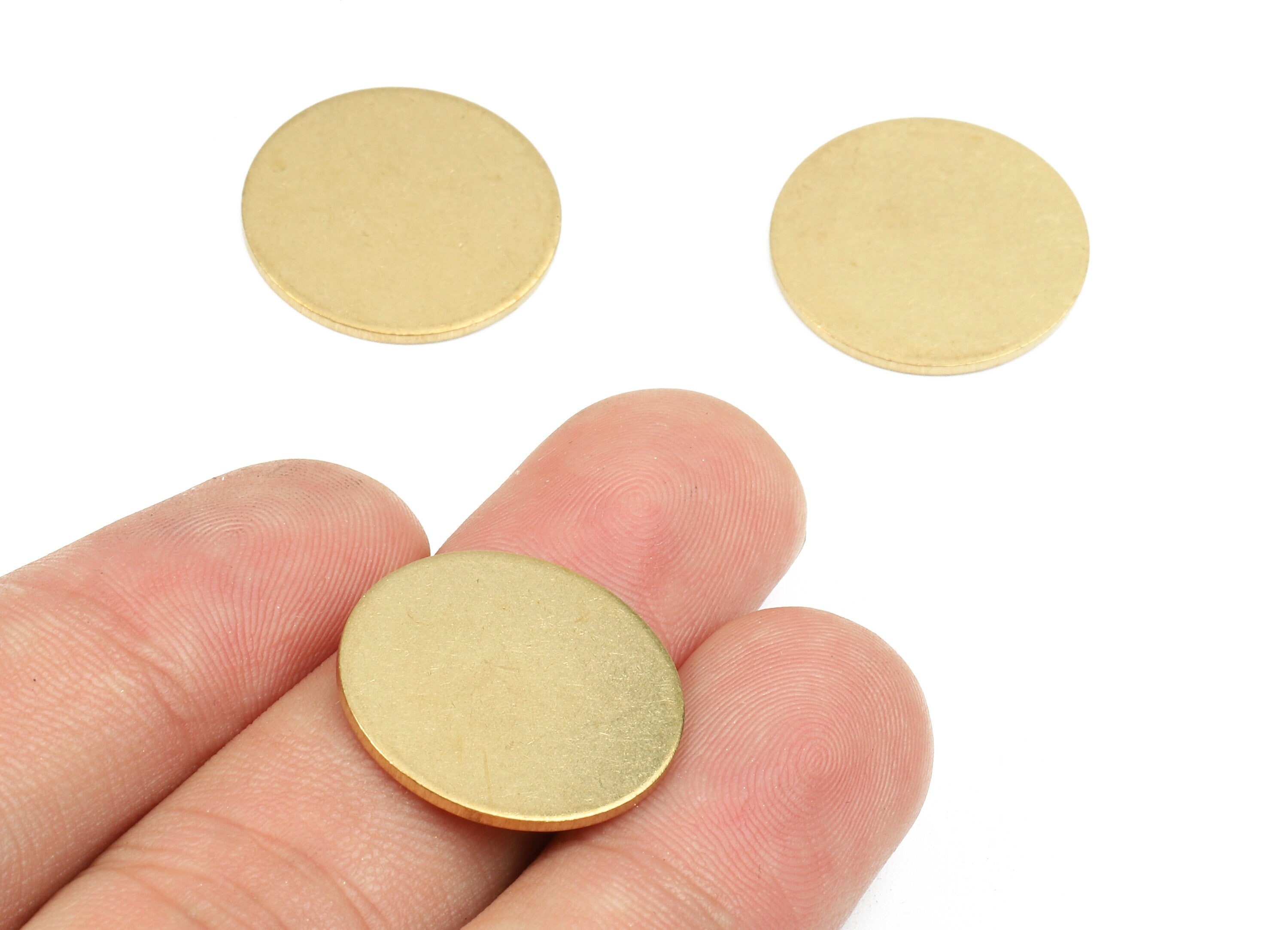 Brass Round Blank - Raw Brass Round Blank - Brass Round Tag - Brass Stamping Tag - Brass Blank Findings - 20.03x20.03x1.05mm - PP2399 - DOMEDBAZAAR