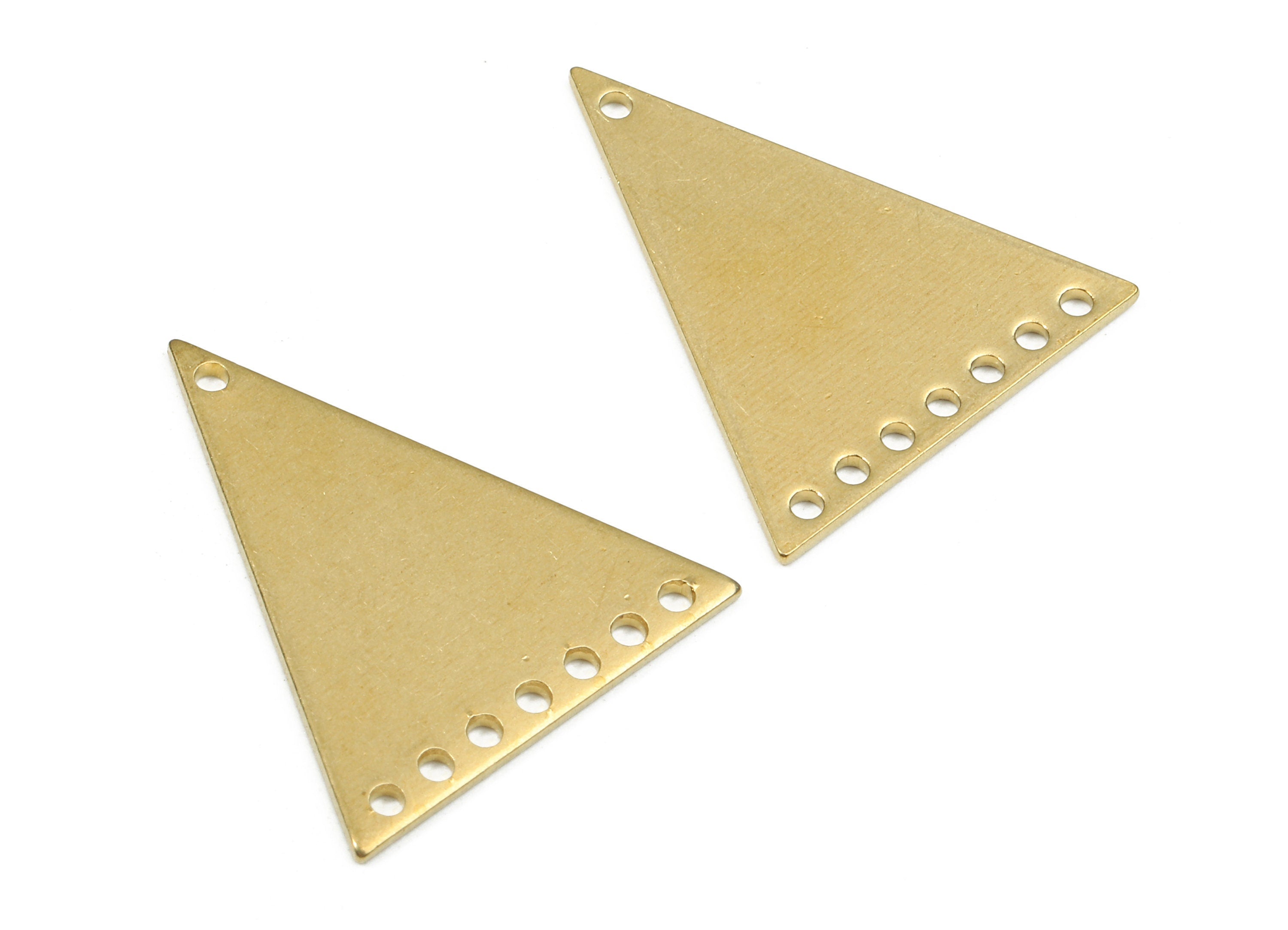 Personalized stamping blank - Brass Triangle Connectors - Raw Brass Triangle Connector Pendant  - 26.55x22.66x1.15mm - PP2703 - DOMEDBAZAAR