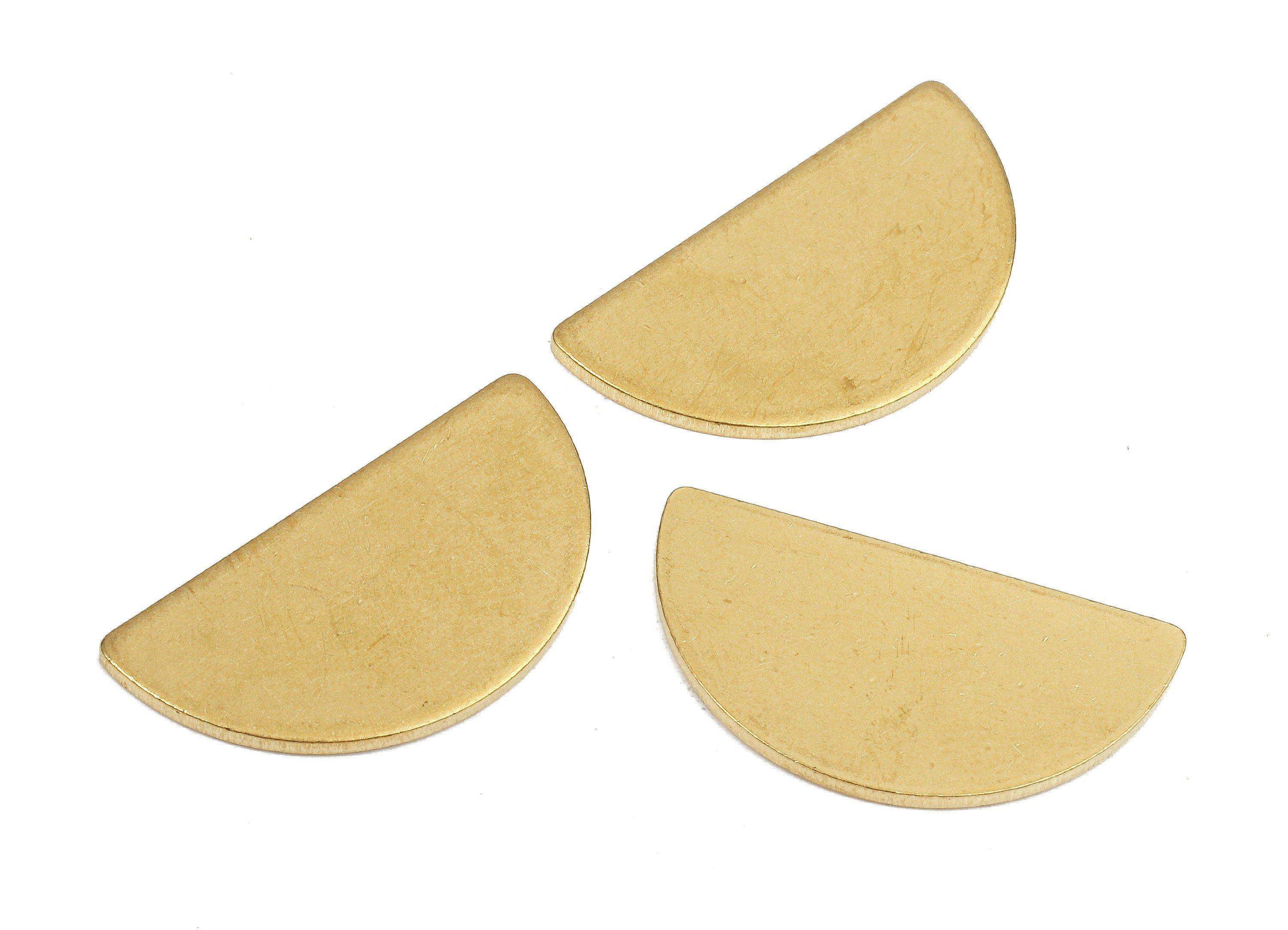 Brass Semicircle Blank - Raw Brass Semicircle Blank - Brass Semicircle Tag - Brass Stamping Tag - 21.96x11.9x1.05mm - PP2584 - DOMEDBAZAAR