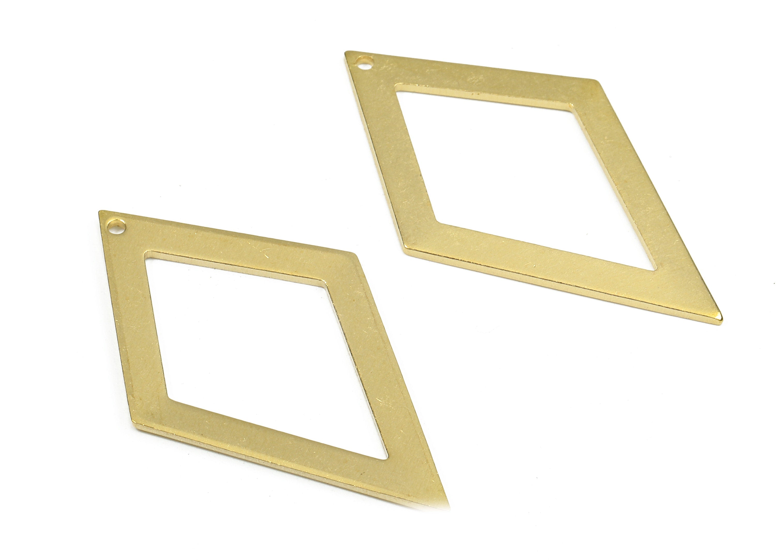 Brass Diamond Charms - Raw Brass Diamond Earrings and Pendant - Brass Diamond Necklace - Jewelry Supplies - 41.48x24.68x1.12mm - PP2377 - DOMEDBAZAAR