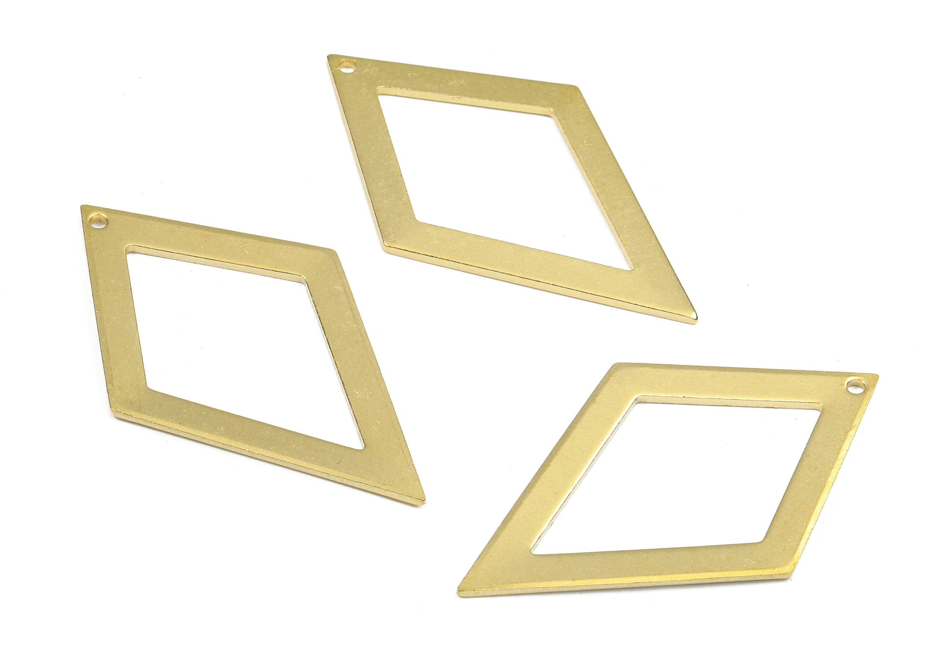 Brass Diamond Charms - Raw Brass Diamond Earrings and Pendant - Brass Diamond Necklace - Jewelry Supplies - 41.48x24.68x1.12mm - PP2377 - DOMEDBAZAAR