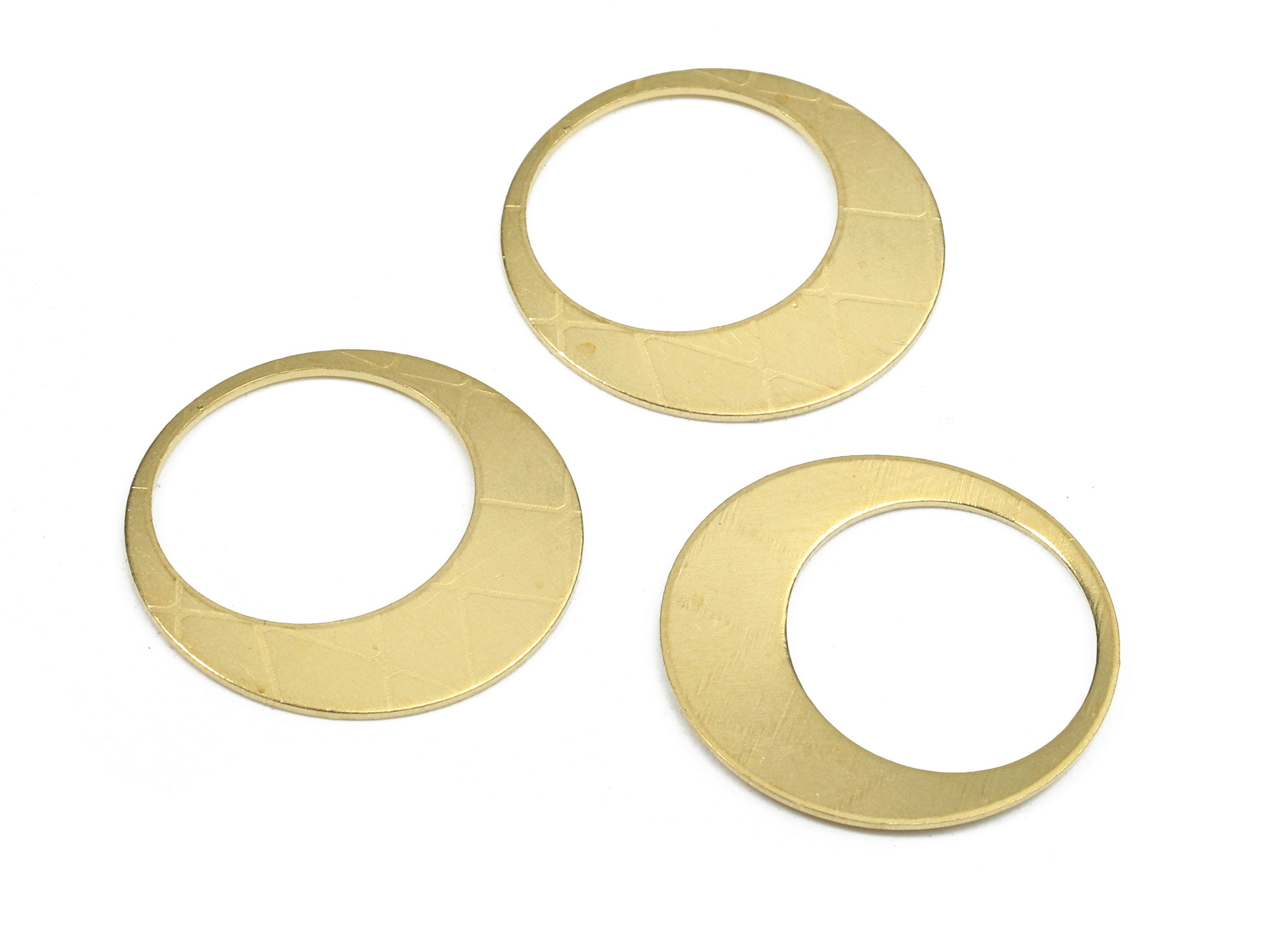 Brass Circle Charms - Raw Brass Texture Circle Earrings and Pendant - Earring Findings - Jewelry Supplies - 17.69x17.69x1.09mm - PP2604 - DOMEDBAZAAR
