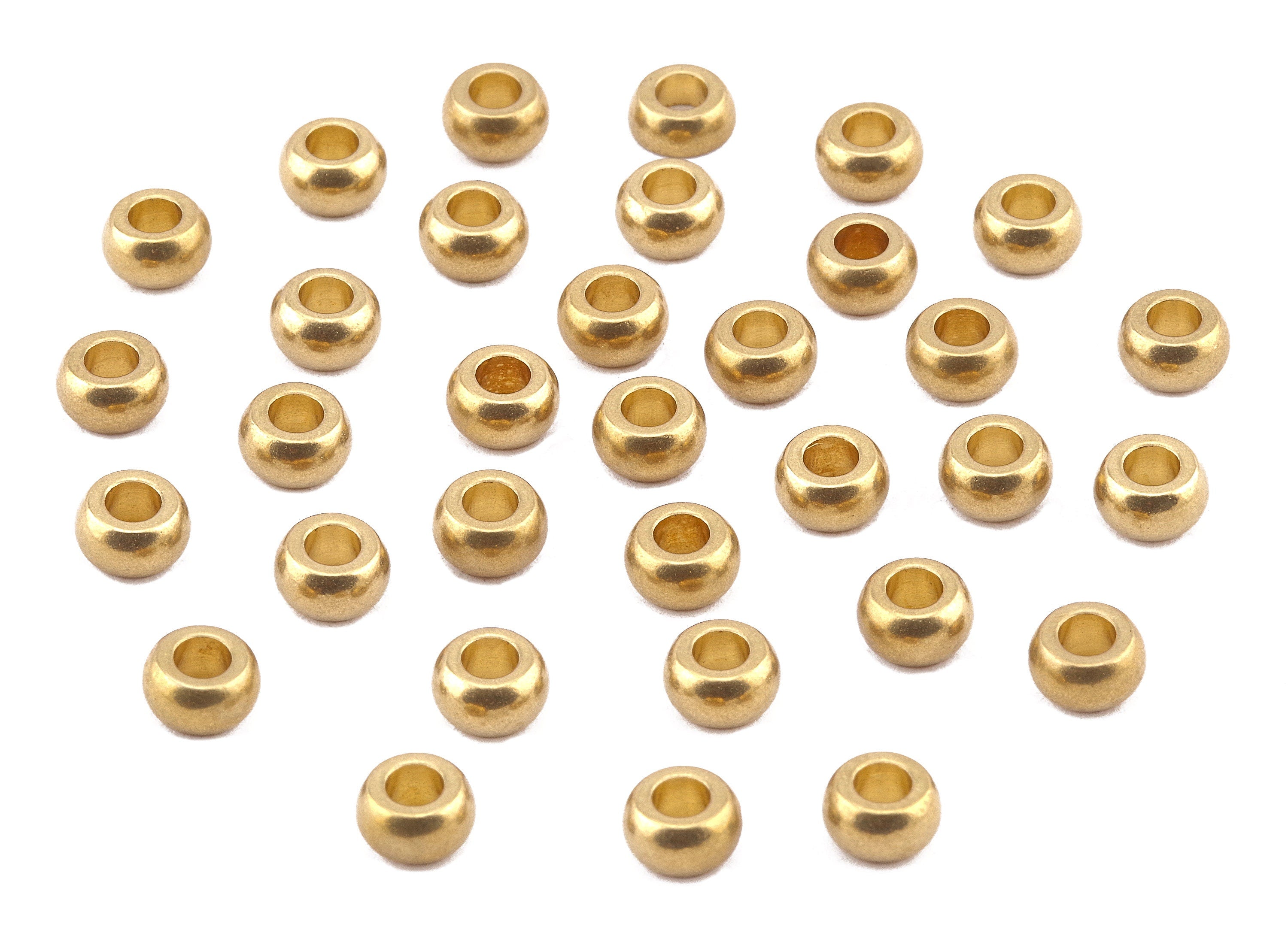 Brass Round Beads - Raw Brass Circle Beads - Earring Findings - Jewelry Supplies - 5.85x3.24x1.75mm - PP2260 - DOMEDBAZAAR