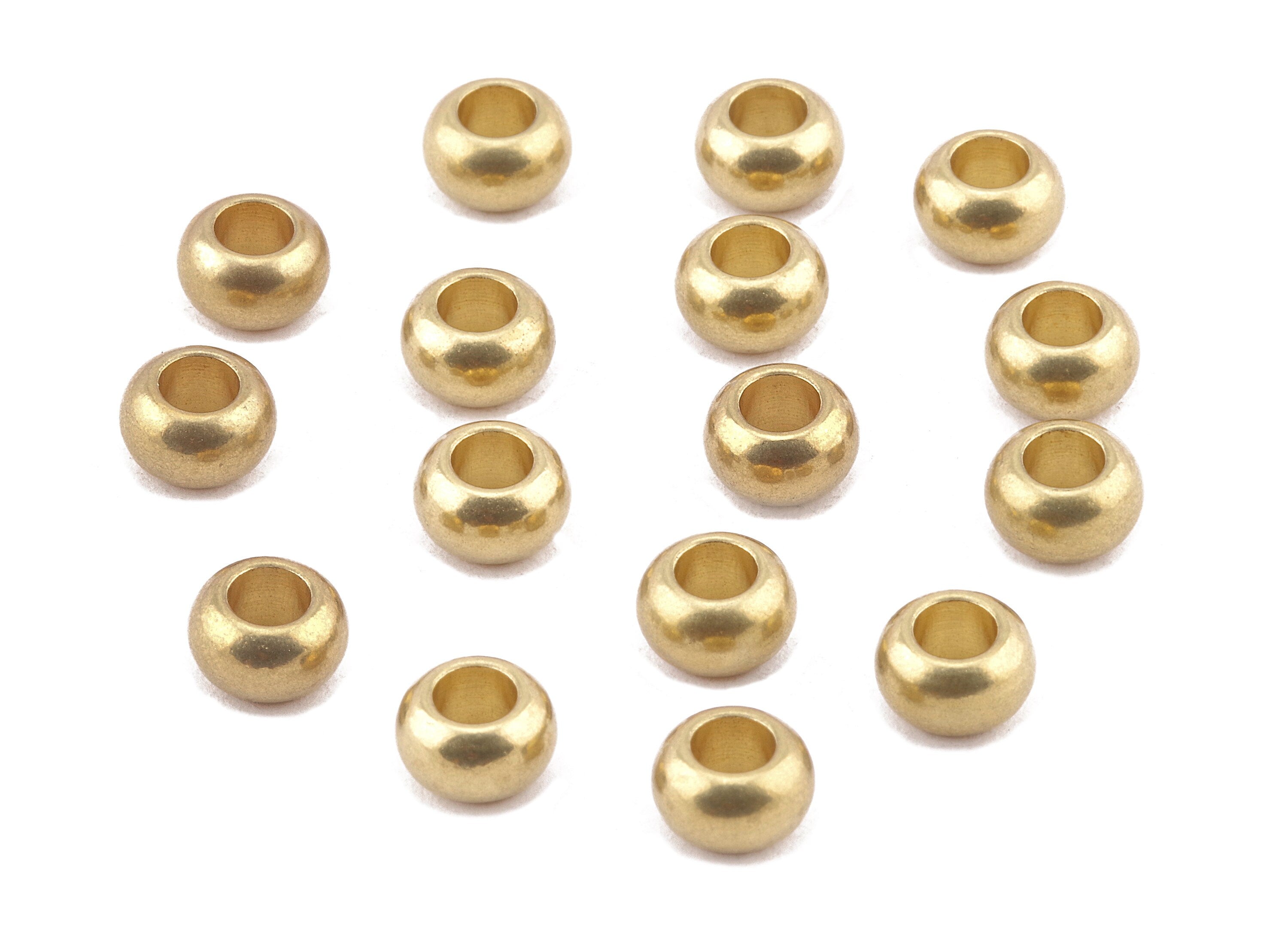 Brass Round Beads - Raw Brass Circle Beads - Earring Findings - Jewelry Supplies - 6.86x4.08x1.86mm - PP2262 - DOMEDBAZAAR