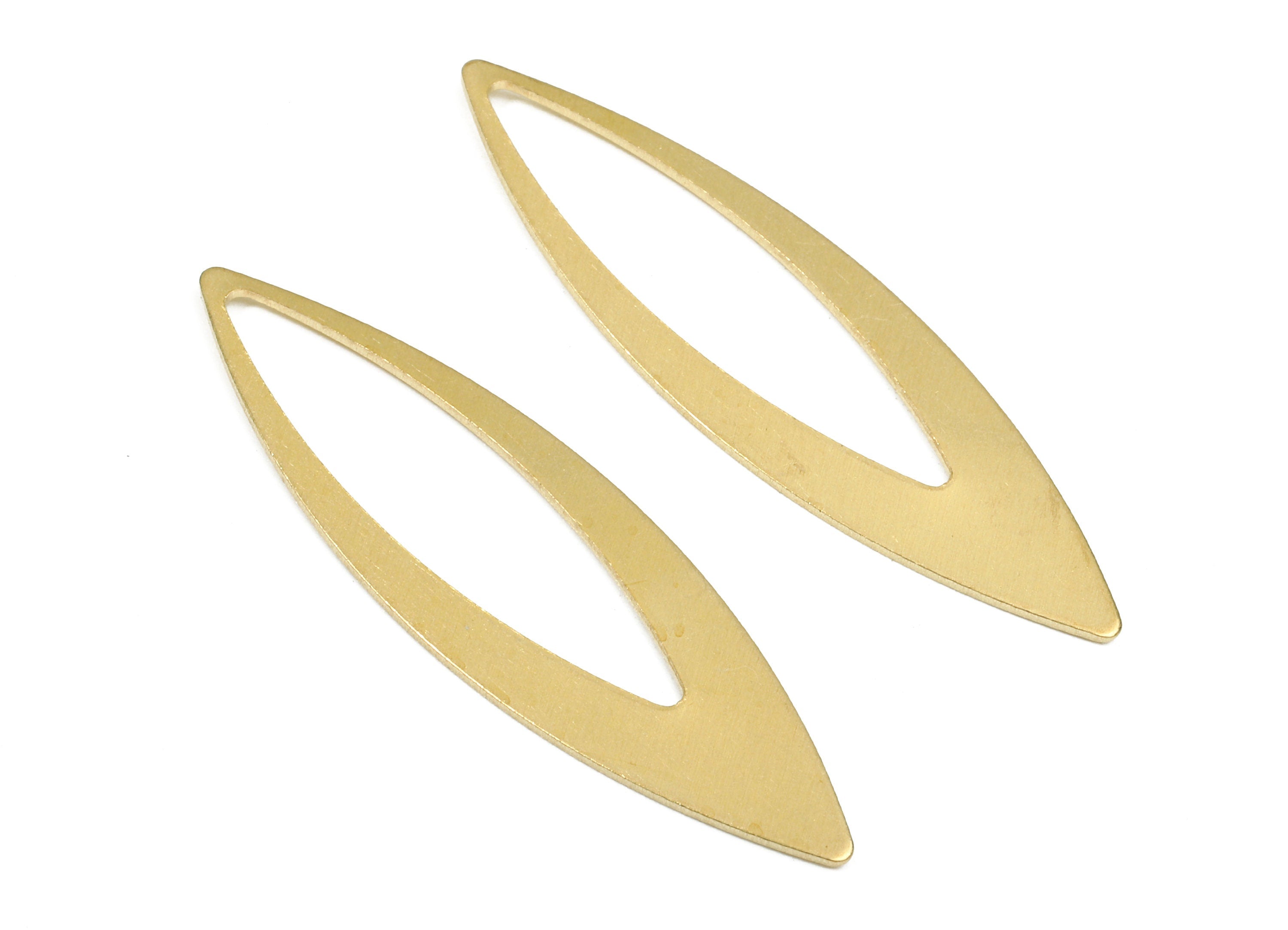 Brass Oval Charms - Raw Brass Oval Connector -  Brass Connector Pendant - Earring Finding -  Jewelry Supplies  - 41.85x12.04x0.66mm - PP2559 - DOMEDBAZAAR